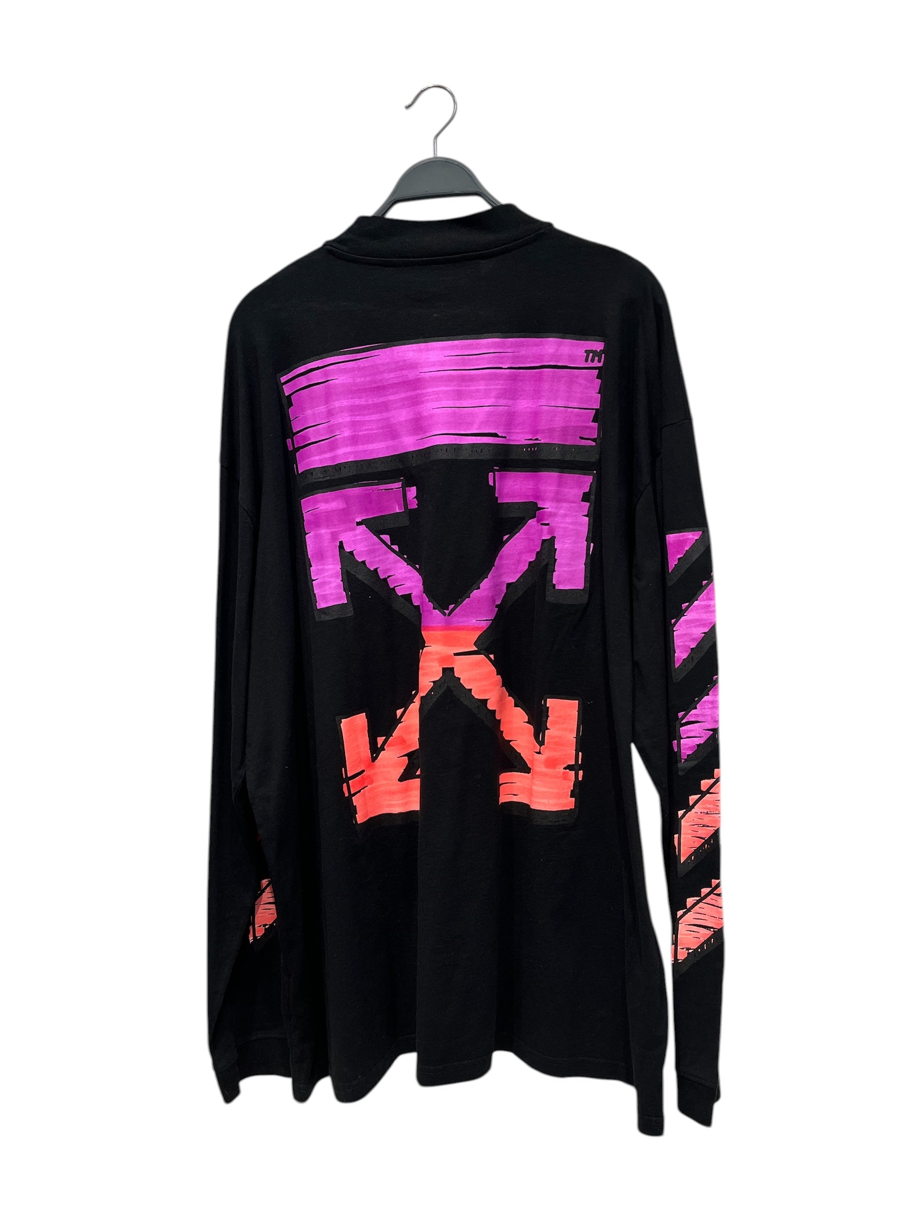 OFF-WHITE/LS T-Shirt/XXL/Cotton/BLK/BACK ZIPPER IN FRONT view 2