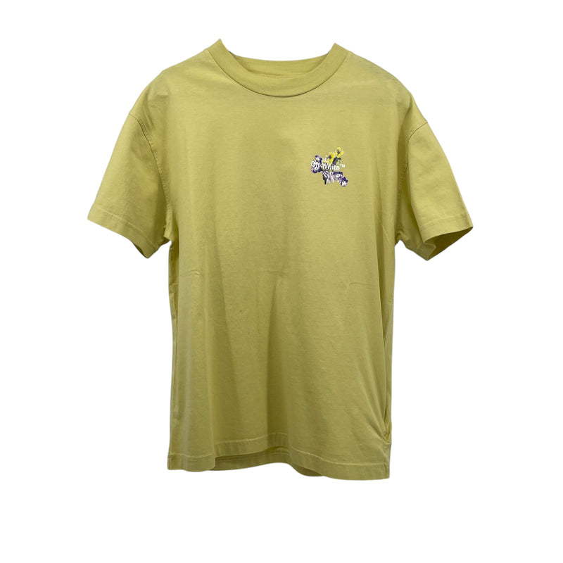 OFF-WHITE/T-Shirt/XS/Cotton/YEL/PURPLE FLOWER