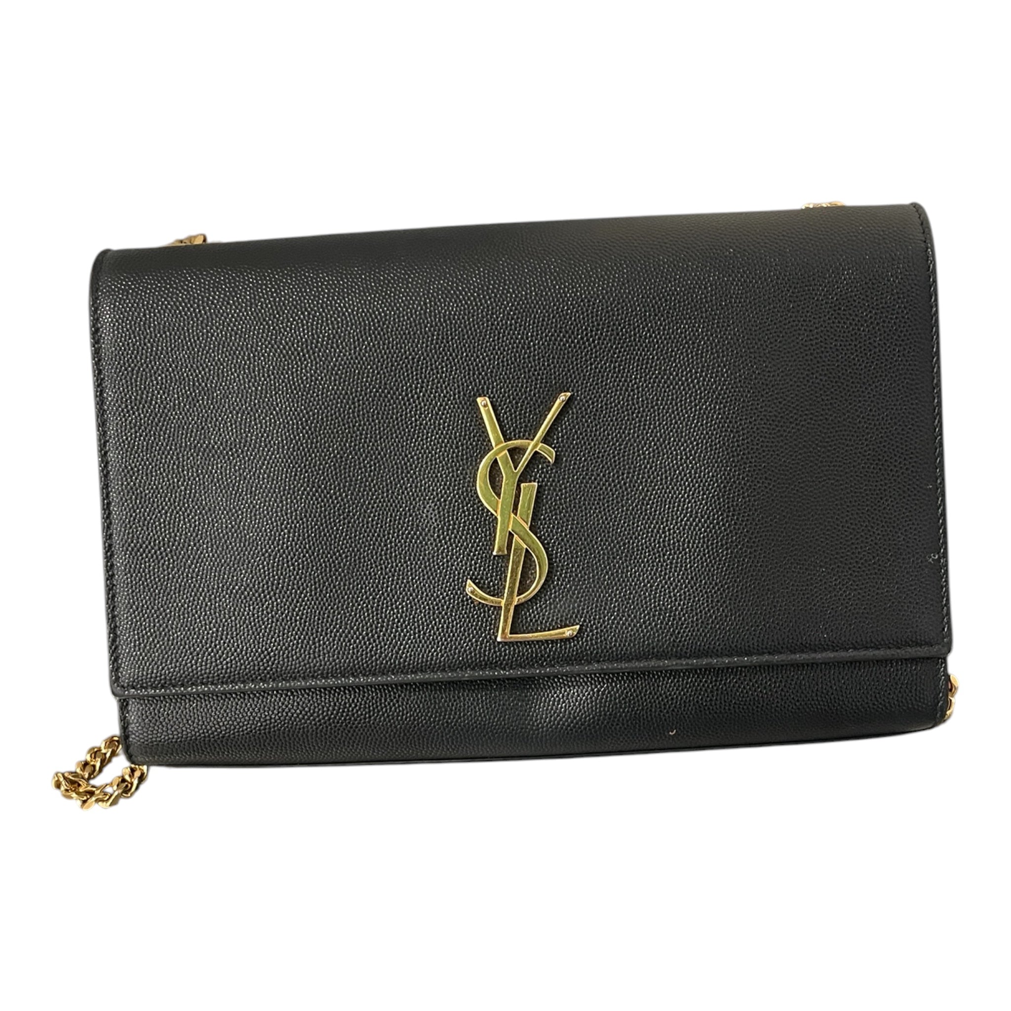 YVES SAINT LAURENT/Hand Bag/Leather/BLK/YSL MEDIUM KATE GOLD CHAIN view 1
