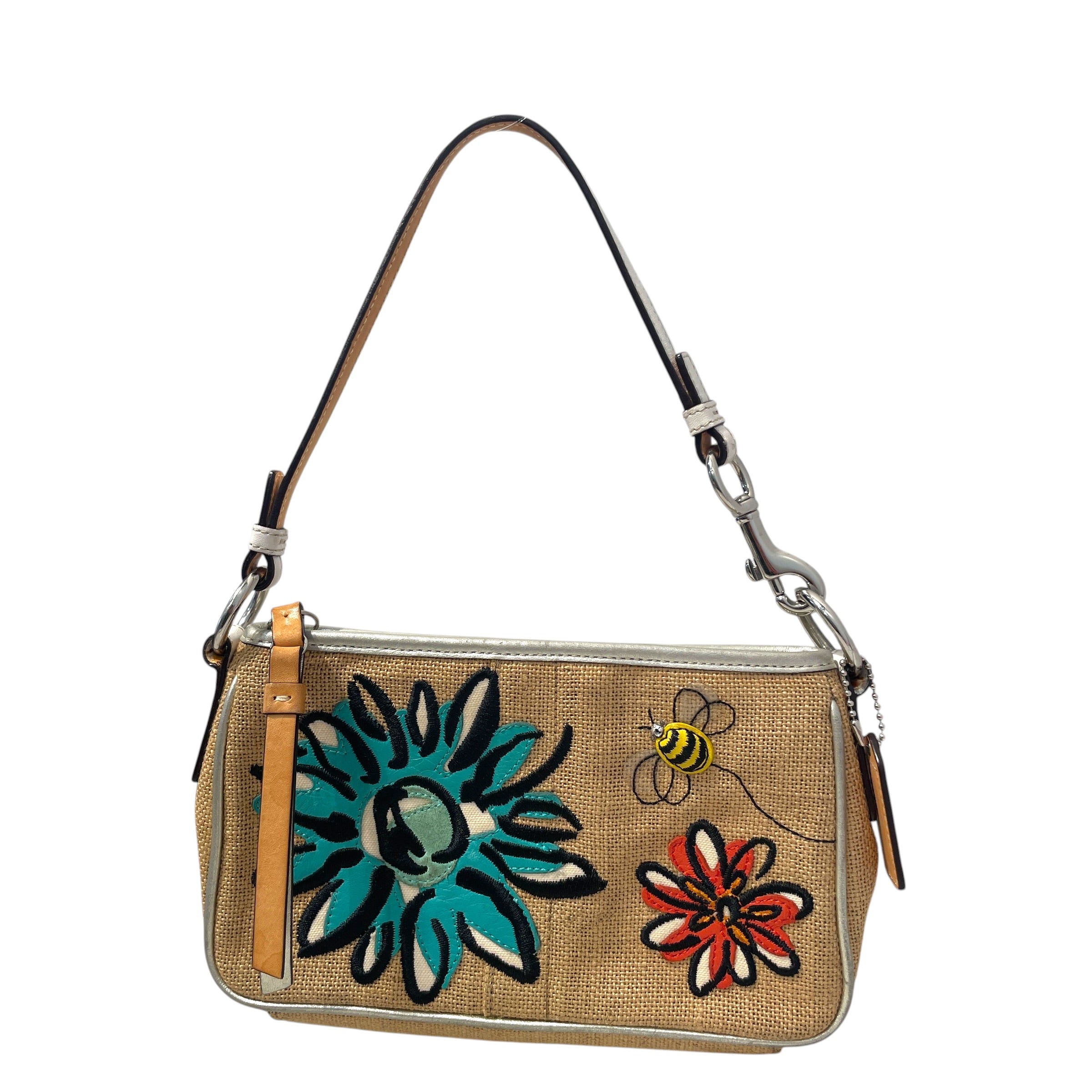 COACH/Hand Bag/Graphic/Cotton/BEG/Straw Floral Bumblebee view 1