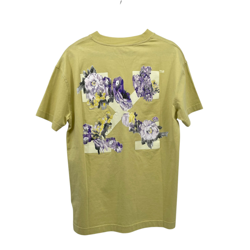 OFF-WHITE/T-Shirt/XS/Cotton/YEL/PURPLE FLOWER
