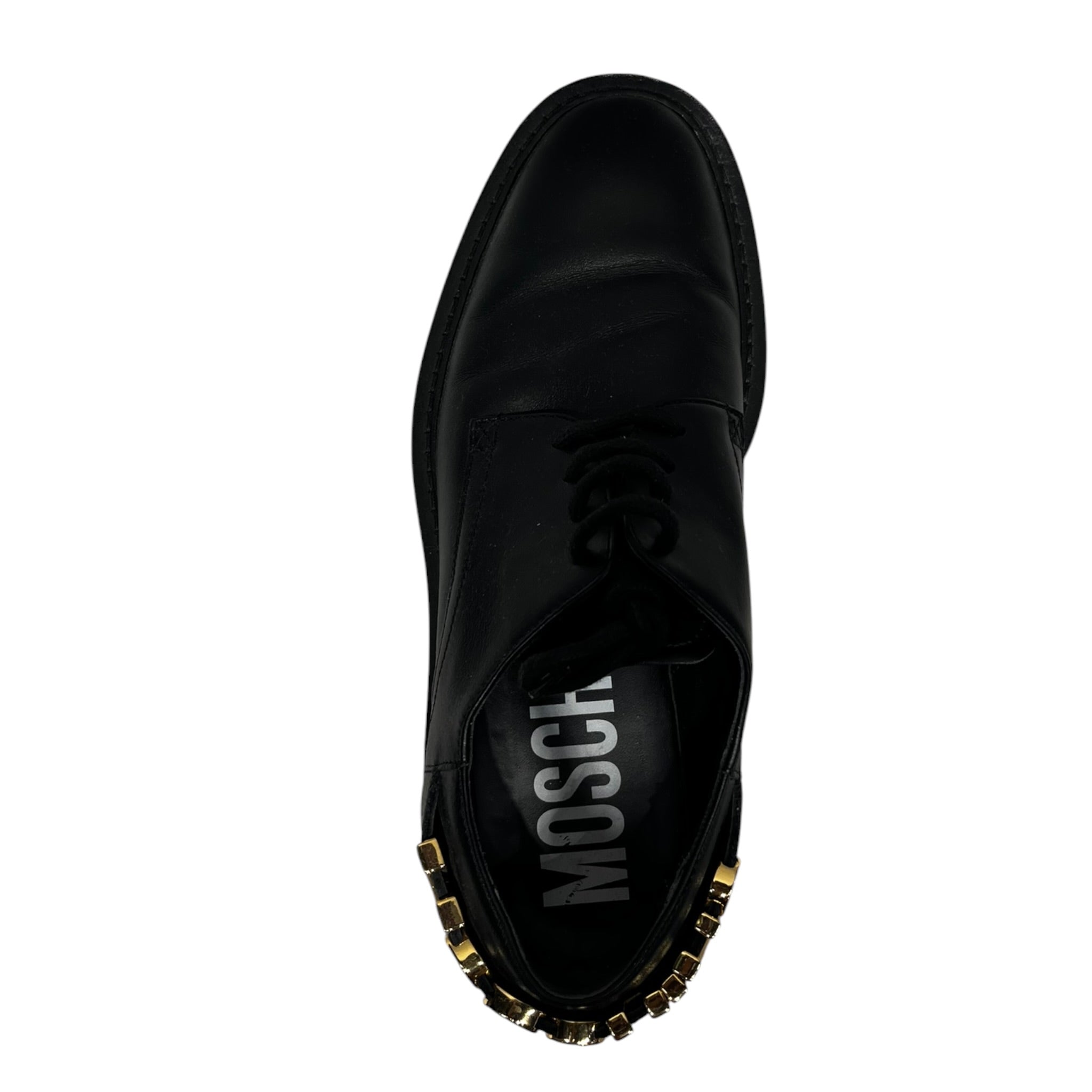 MOSCHINO/Shoes/US 8/Leather/BLK/LOGO LETTERING OXFORD view 3