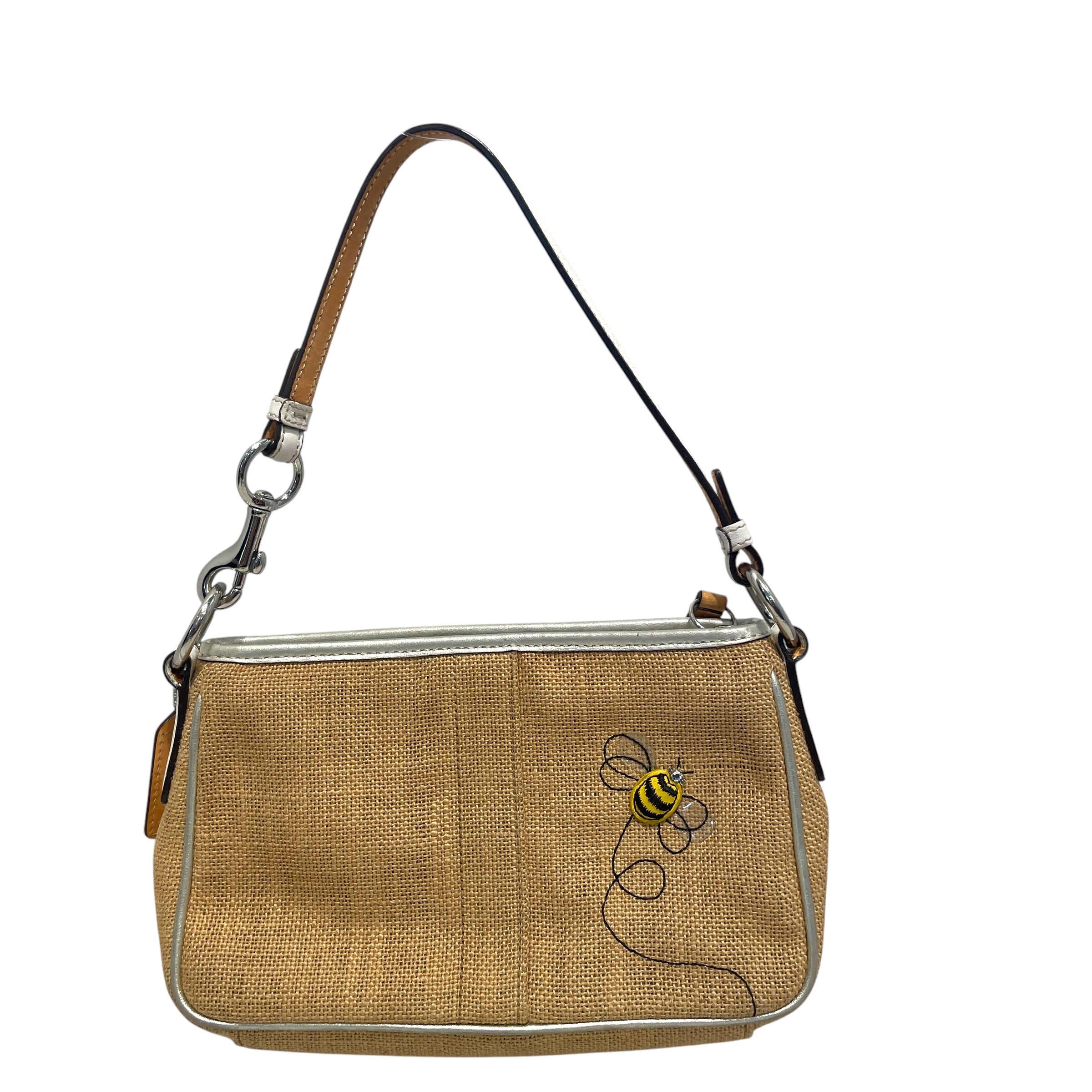 COACH/Hand Bag/Graphic/Cotton/BEG/Straw Floral Bumblebee view 4