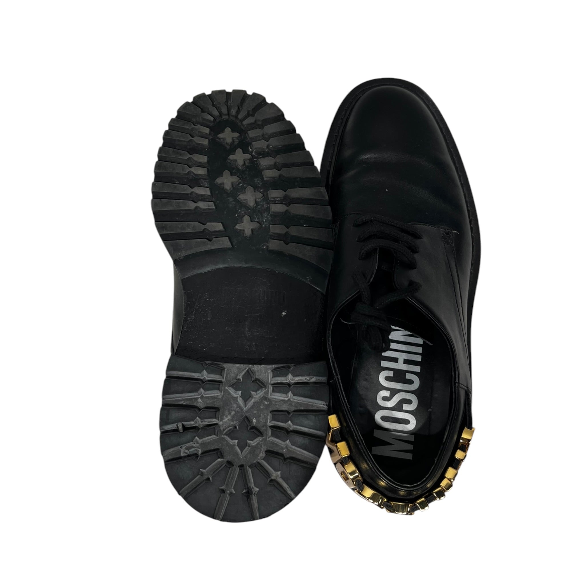 MOSCHINO/Shoes/US 8/Leather/BLK/LOGO LETTERING OXFORD view 4