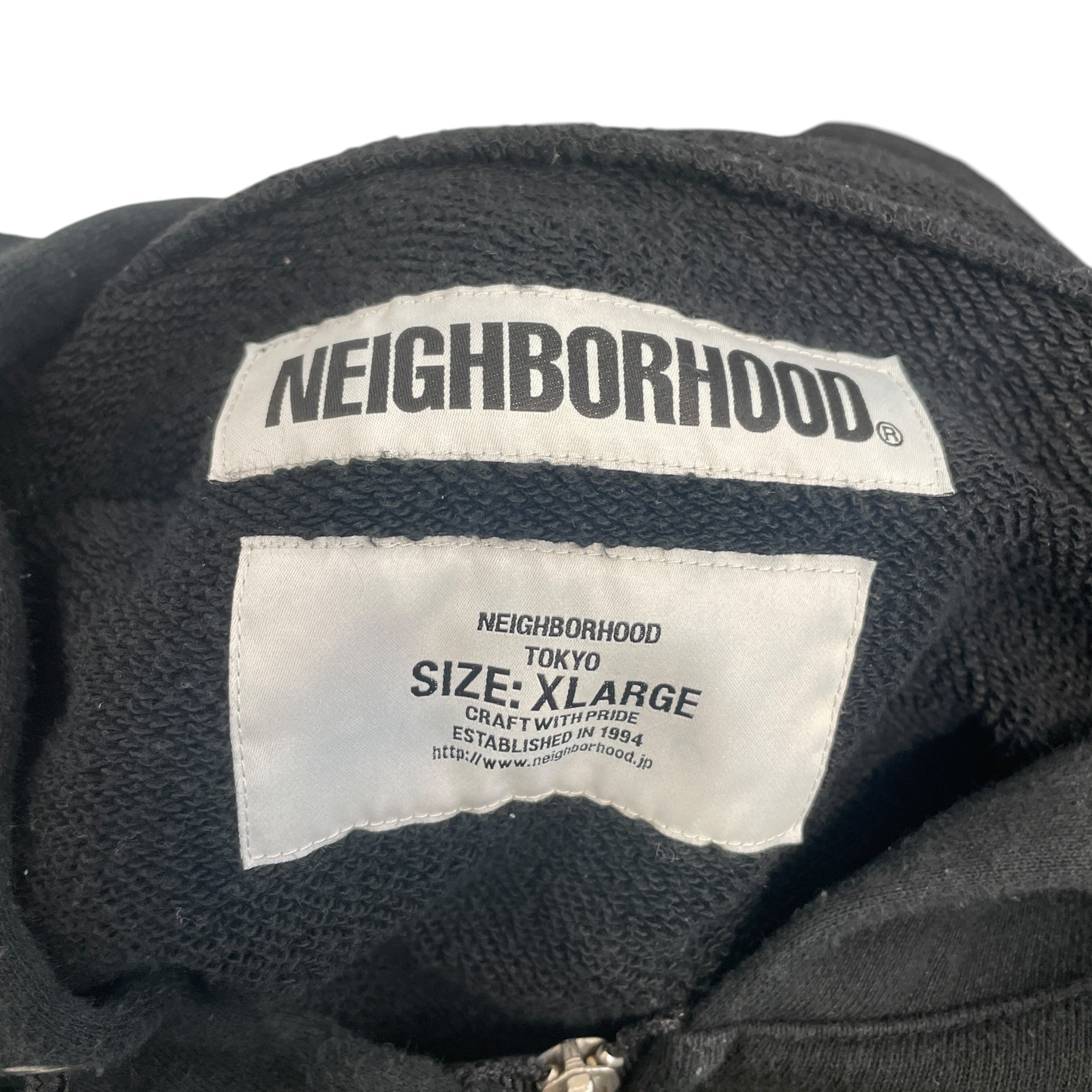 NEIGHBORHOOD/Zip Up Hoodie/XL/Cotton/BLK/ view 3