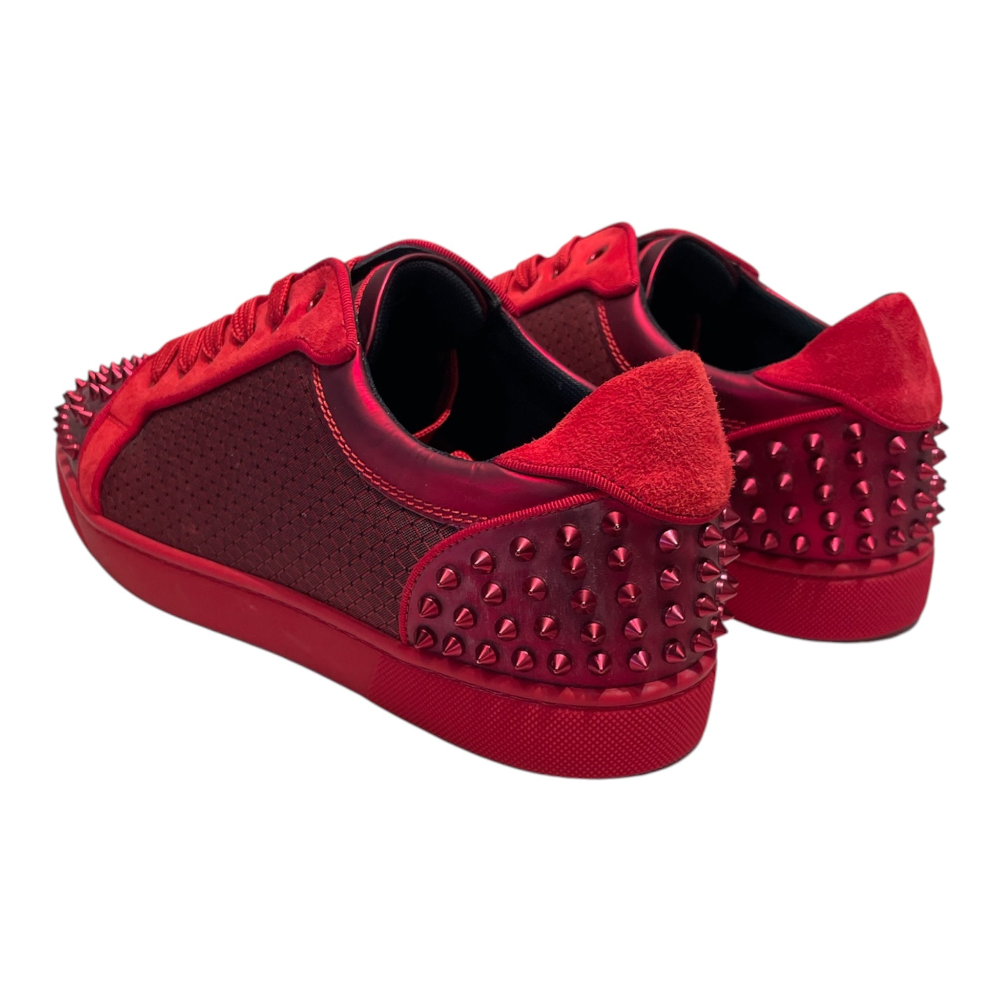 Christian Louboutin/Low-Sneakers/EU 42.5/Leather/RED/Studded Low Trainers view 2