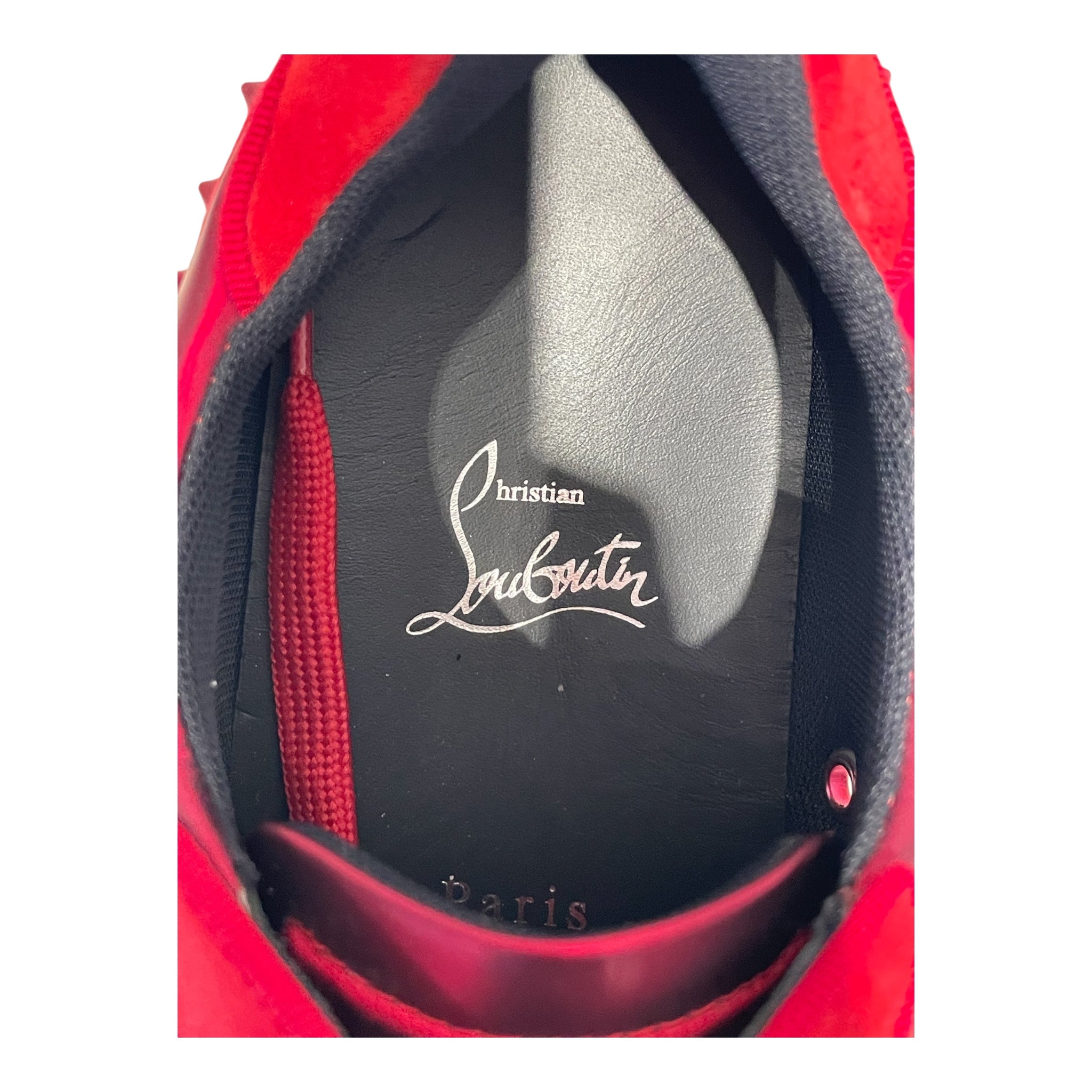 Christian Louboutin/Low-Sneakers/EU 42.5/Leather/RED/Studded Low Trainers view 4
