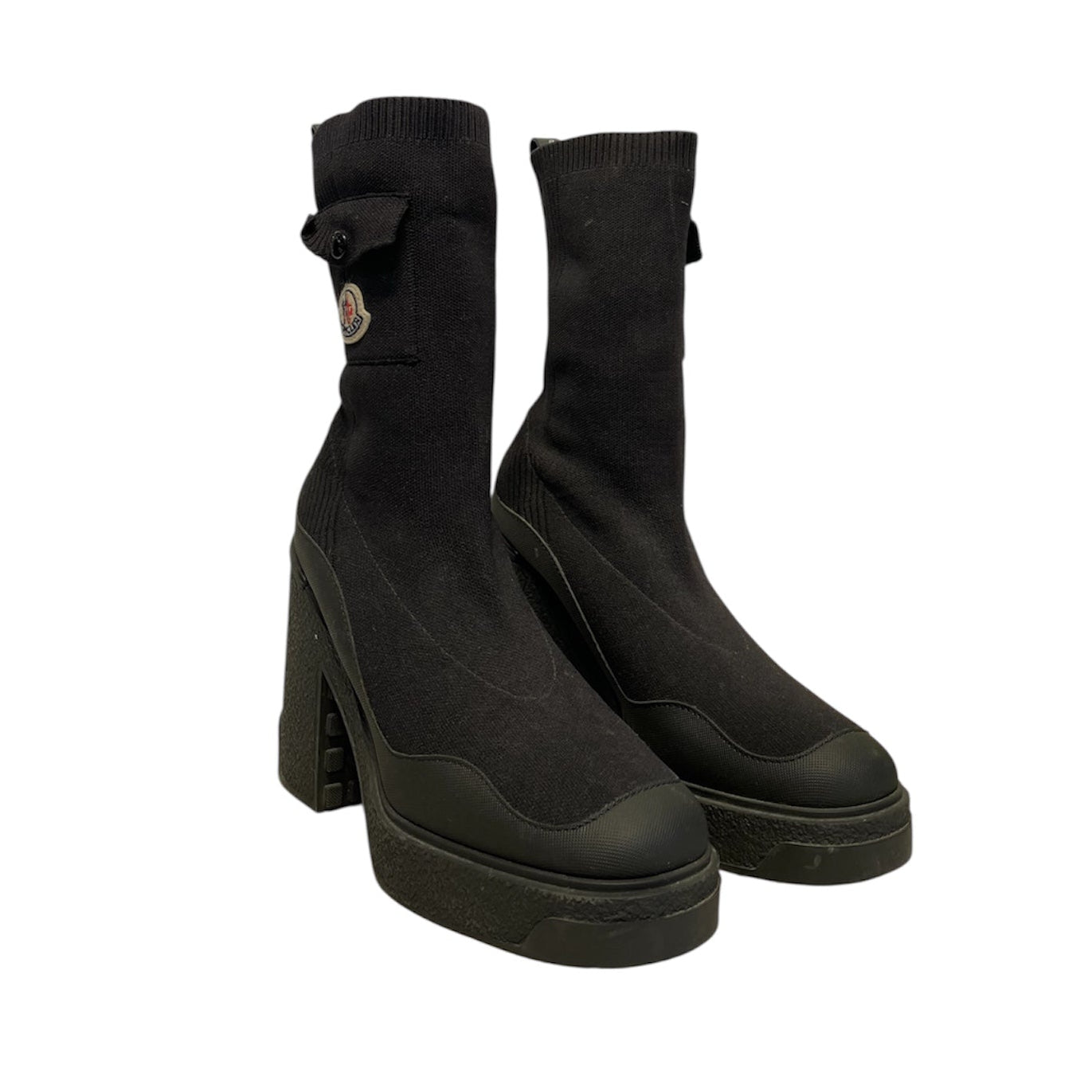 MONCLER/Boots/EU 40/Cotton/BLK/high heel platform boot view 1