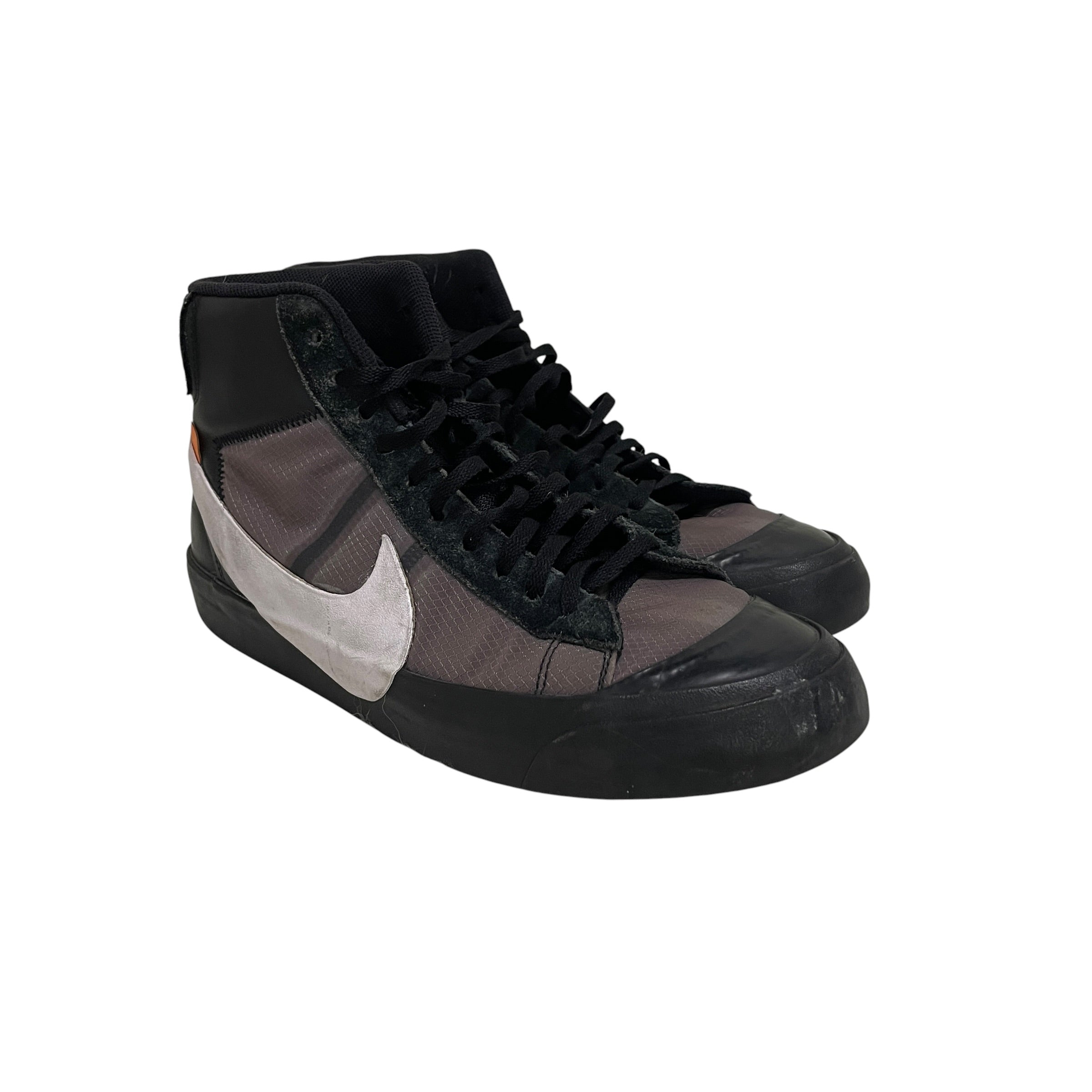 NIKE/OFF-WHITE/Hi-Sneakers/US 11/Cotton/BLK/NIKE/OFF-WHITE BLAZERS view 1