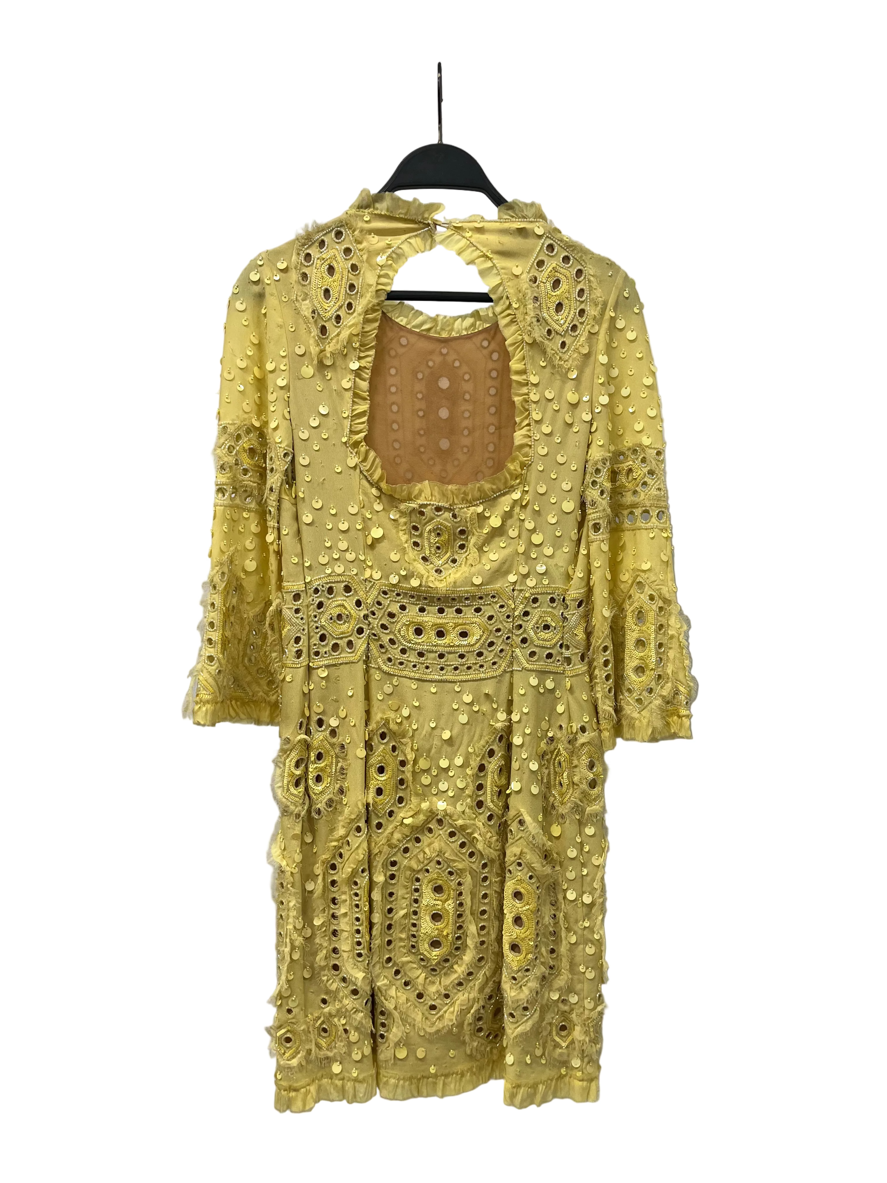 EMILIO PUCCI/LS Dress/6/Silk/YEL/Mini Length/BEADED view 2
