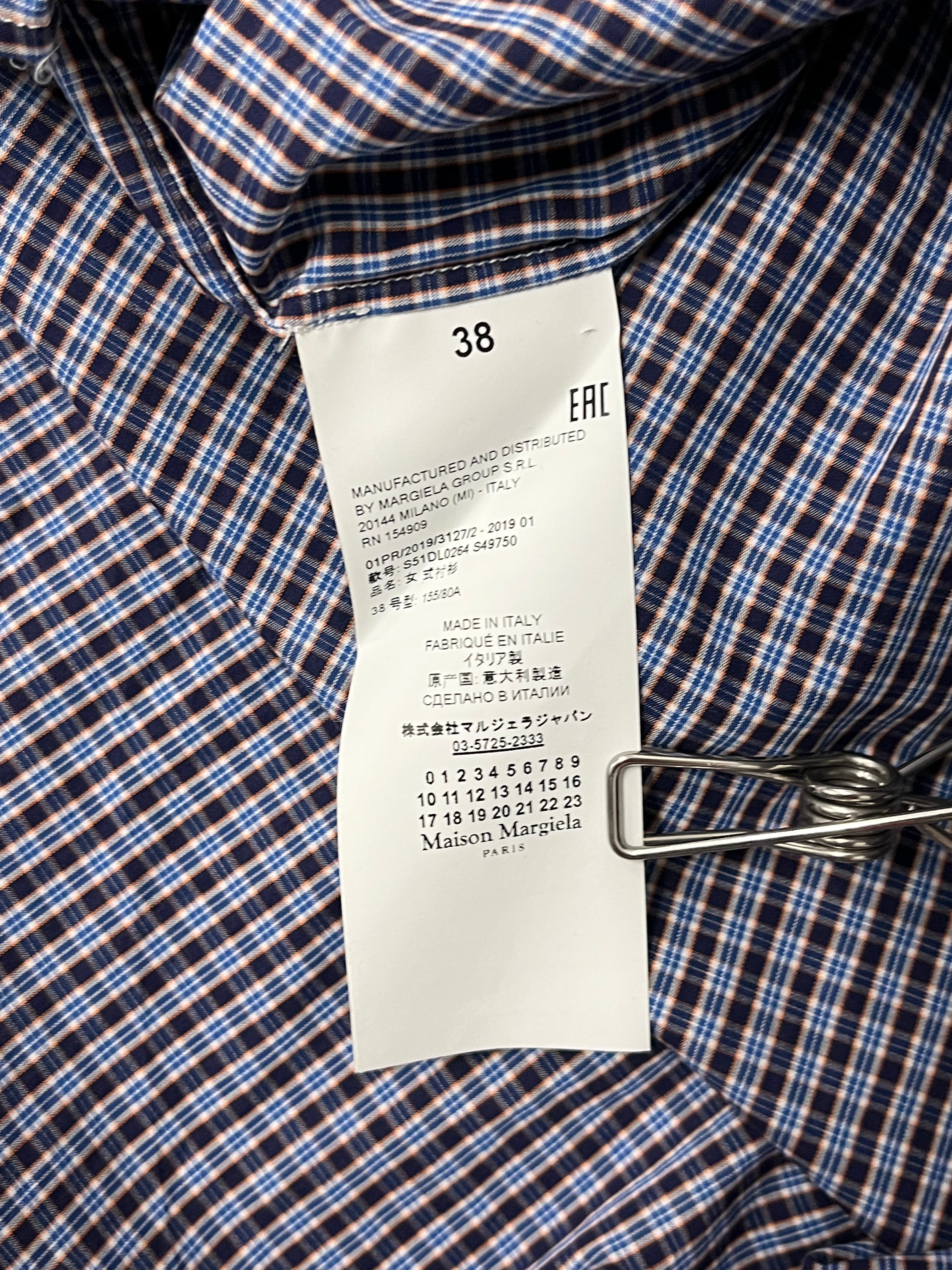 Maison Margiela/LS Shirt/38/Cotton/PPL/Open Coller/Plaid/ARTISANAL PLAID SHIRT view 4