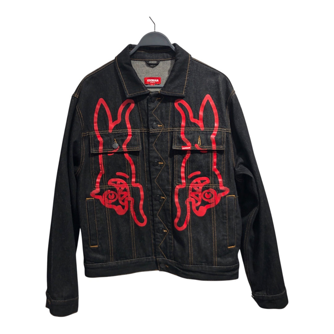 ICE CREAM/Denim Jkt/XL/Denim/BLK/Leg up denim jacket view 1