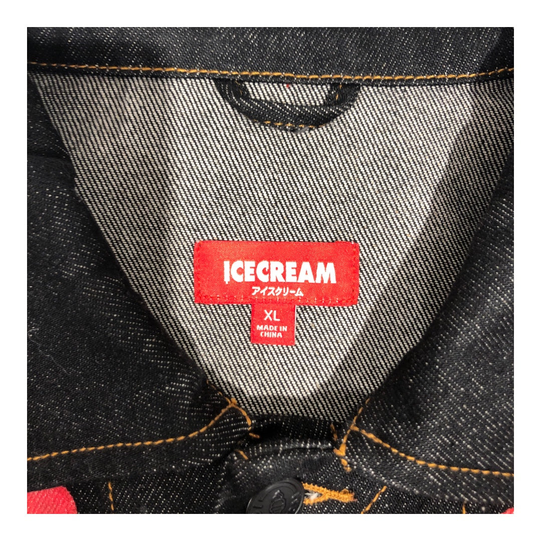 ICE CREAM/Denim Jkt/XL/Denim/BLK/Leg up denim jacket view 3
