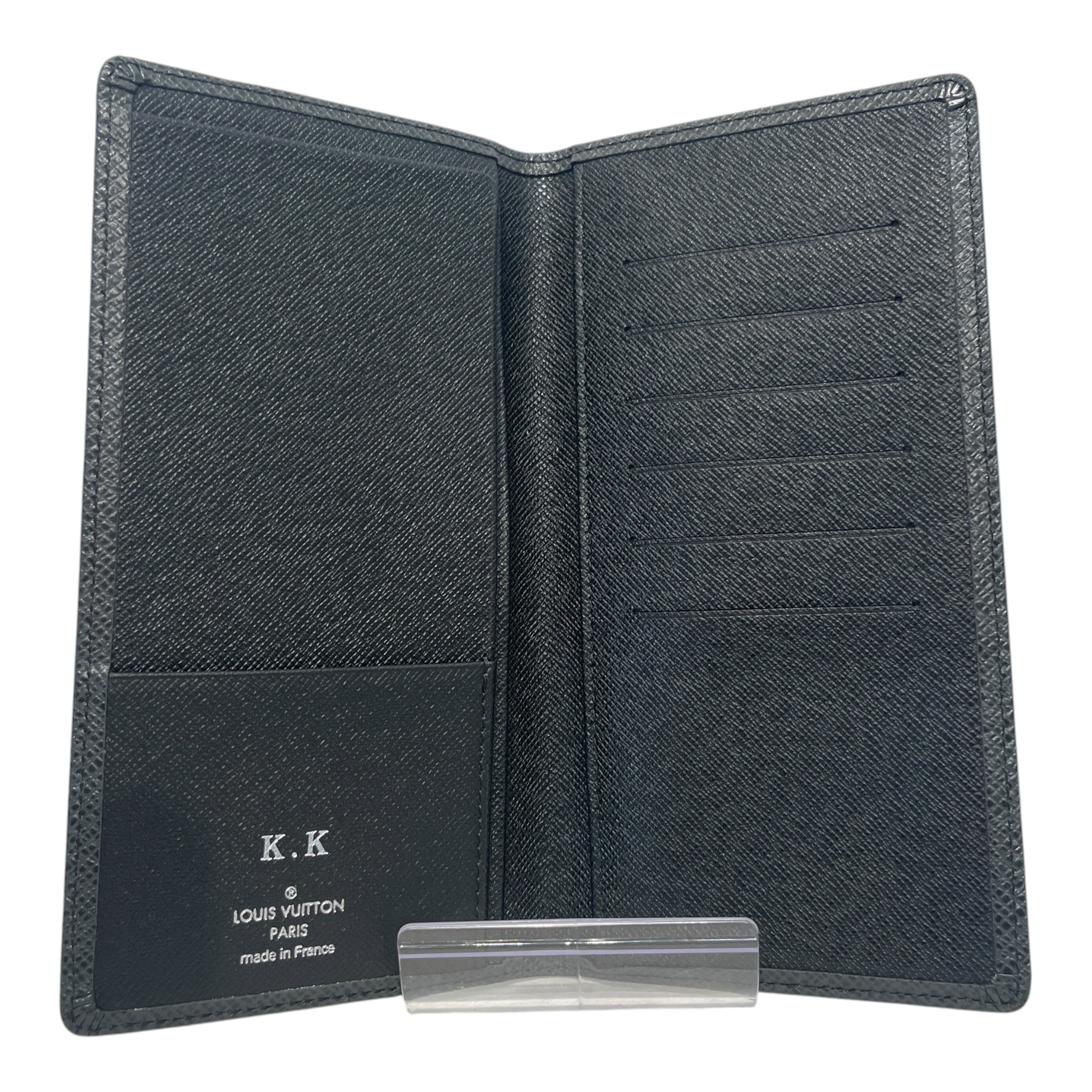 LOUIS VUITTON/Long Wallet/Leather/BLK/M's/Taiga Leather Vertical Wallet view 3