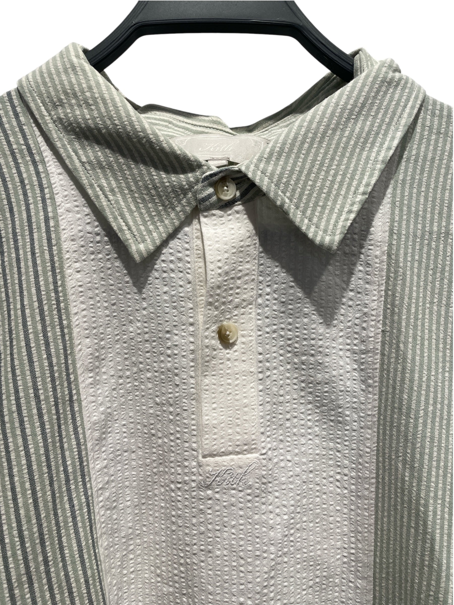 KITH/Polo Shirt/L/MLT/Stripe/Harway Polo White/Green view 3