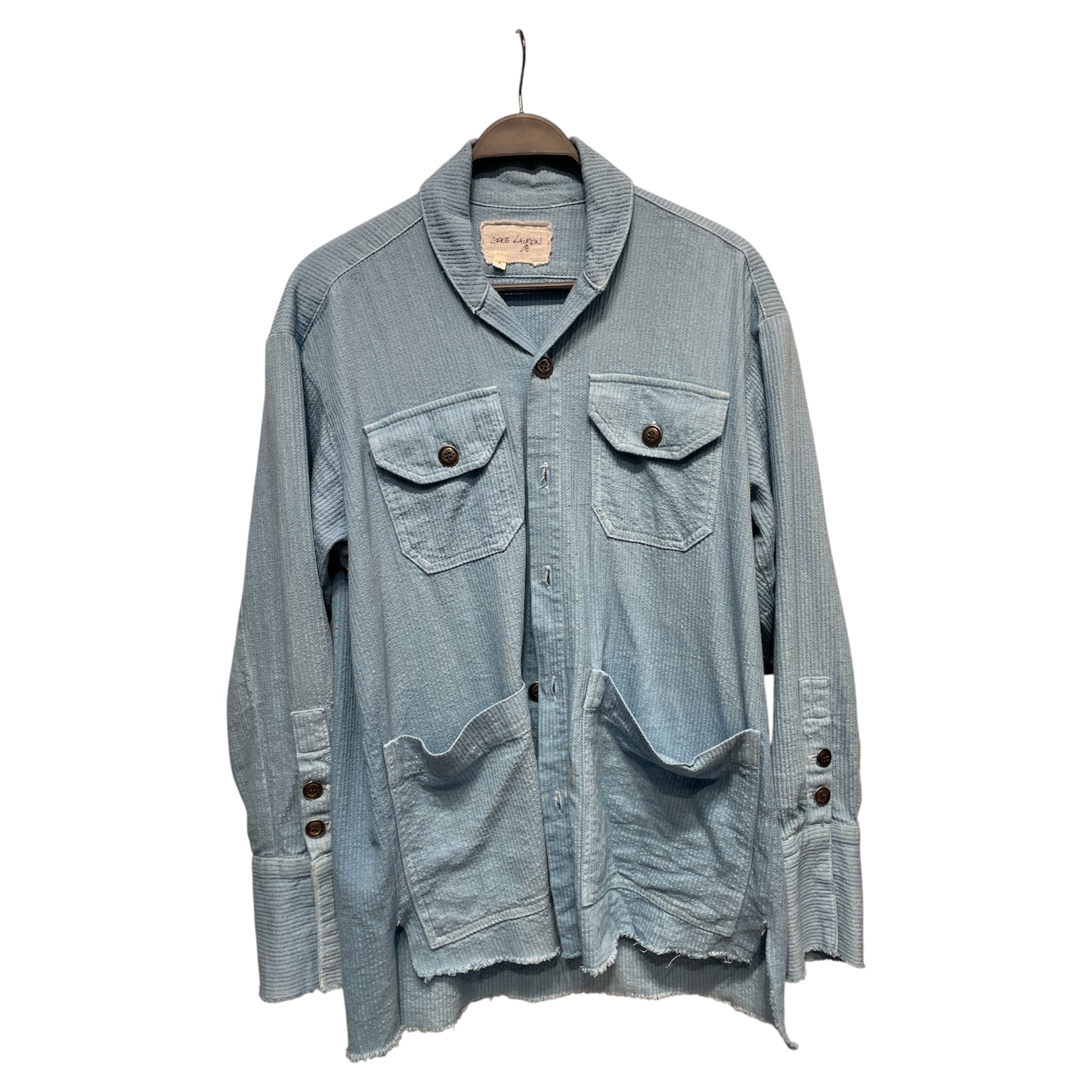 GREG LAUREN/LS Shirt/1/Cotton/BLU/ view 1