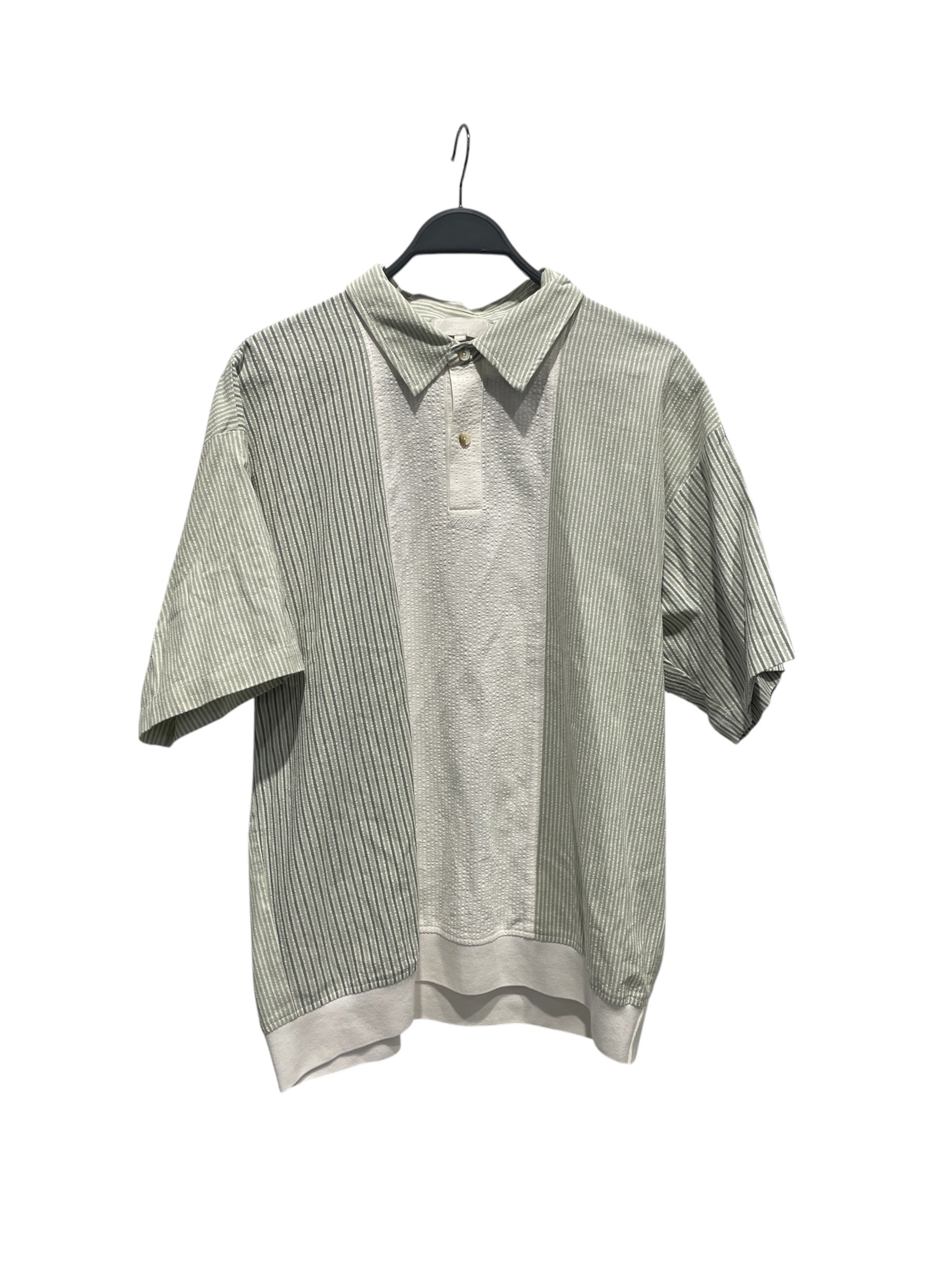 KITH/Polo Shirt/L/MLT/Stripe/Harway Polo White/Green view 1