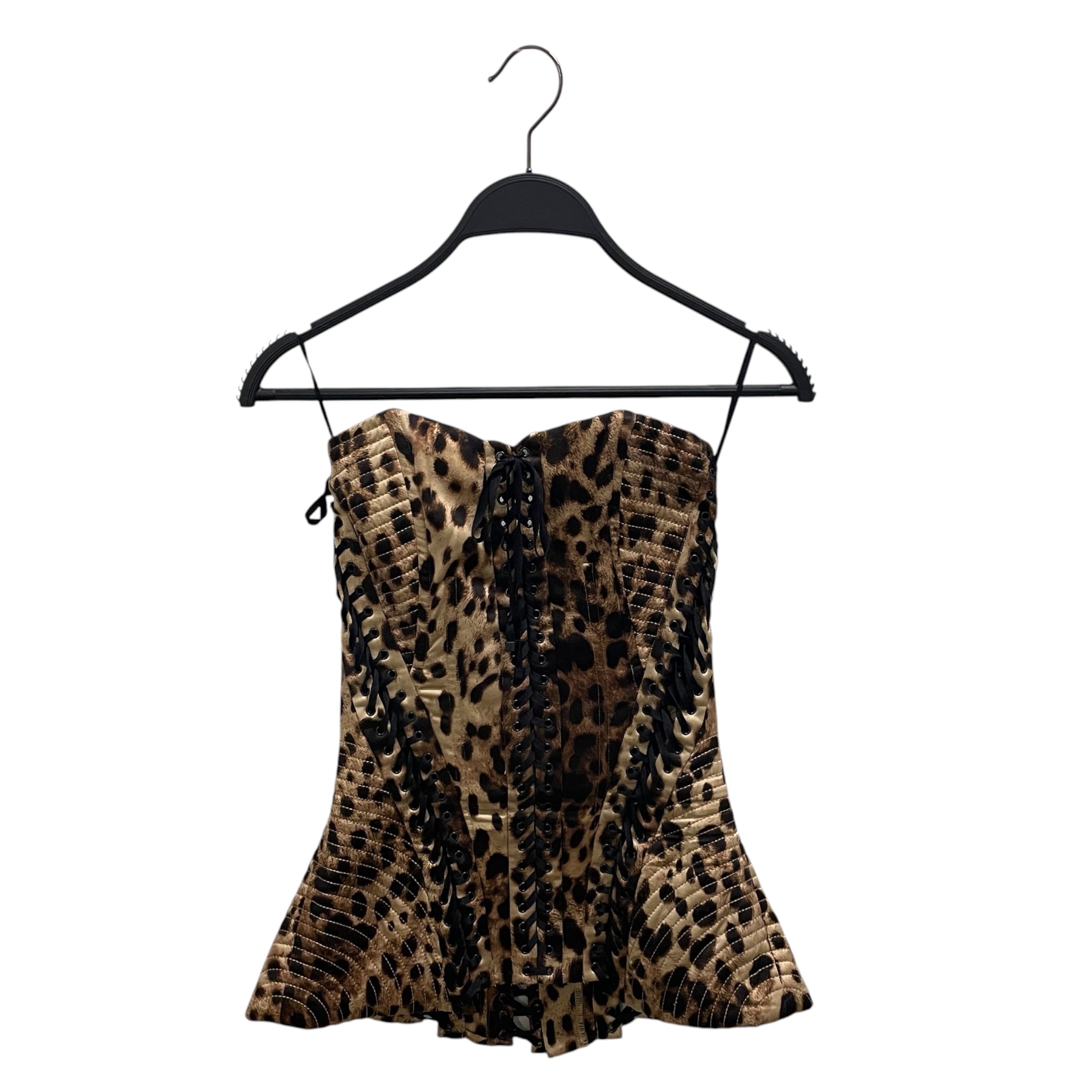 DOLCE&GABBANA/SKIMS/SL Blouse/M/Leopard/Silk/BEG/CORSET/LACE/COLLAB view 1