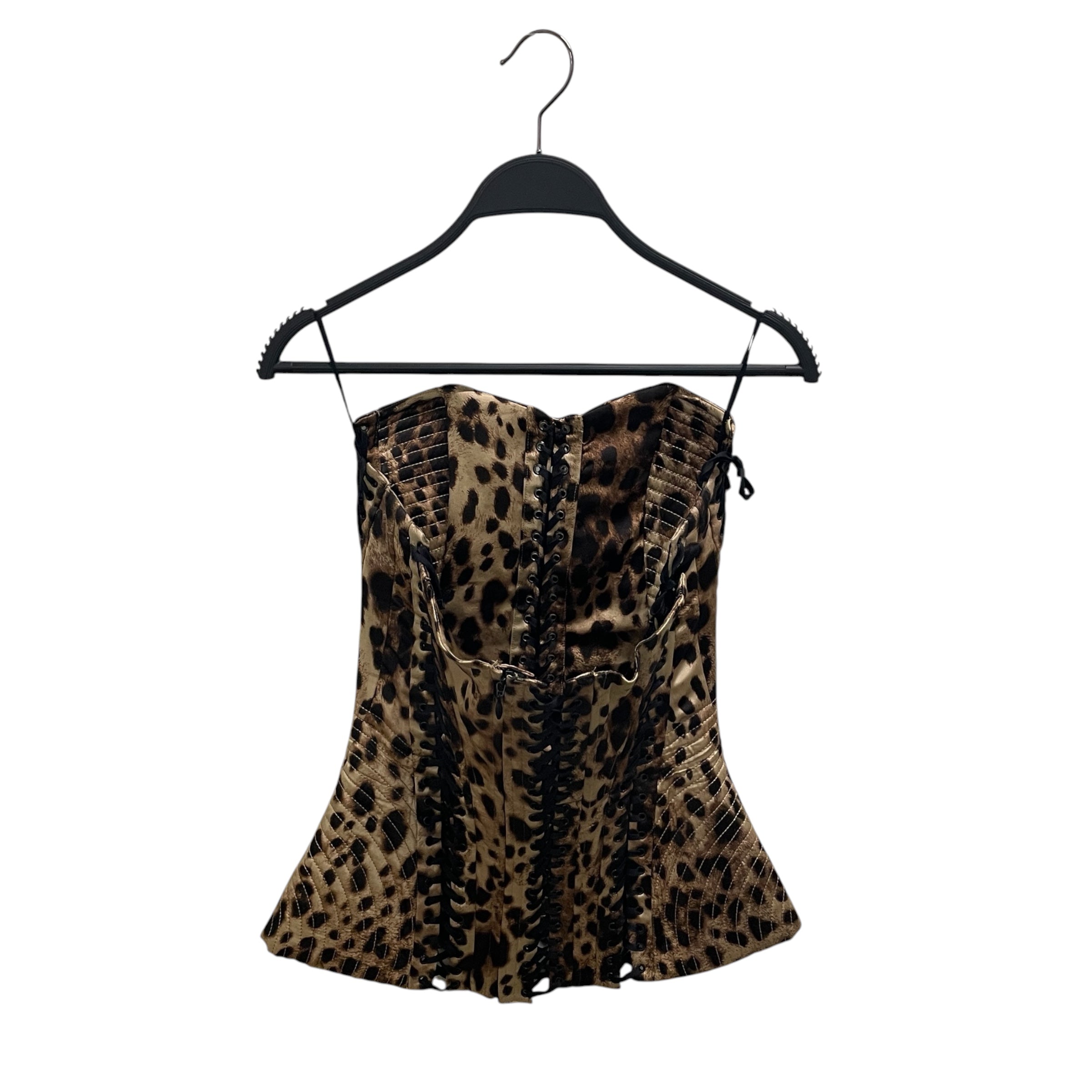 DOLCE&GABBANA/SKIMS/SL Blouse/M/Leopard/Silk/BEG/CORSET/LACE/COLLAB view 2
