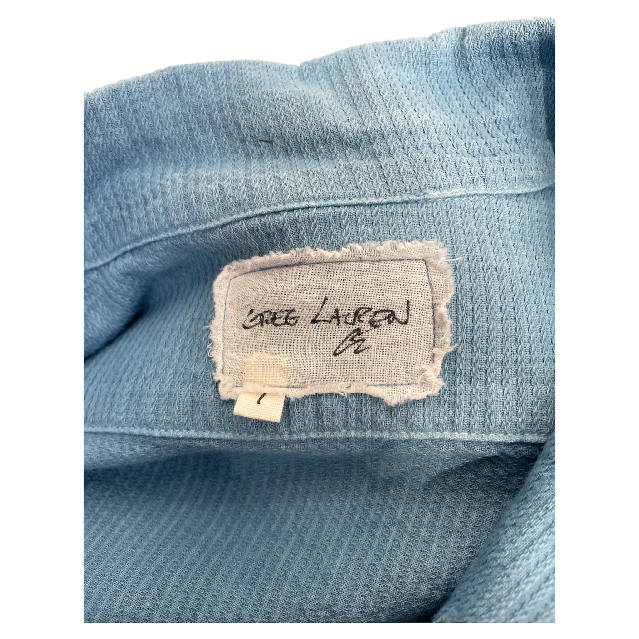GREG LAUREN/LS Shirt/1/Cotton/BLU/ view 3