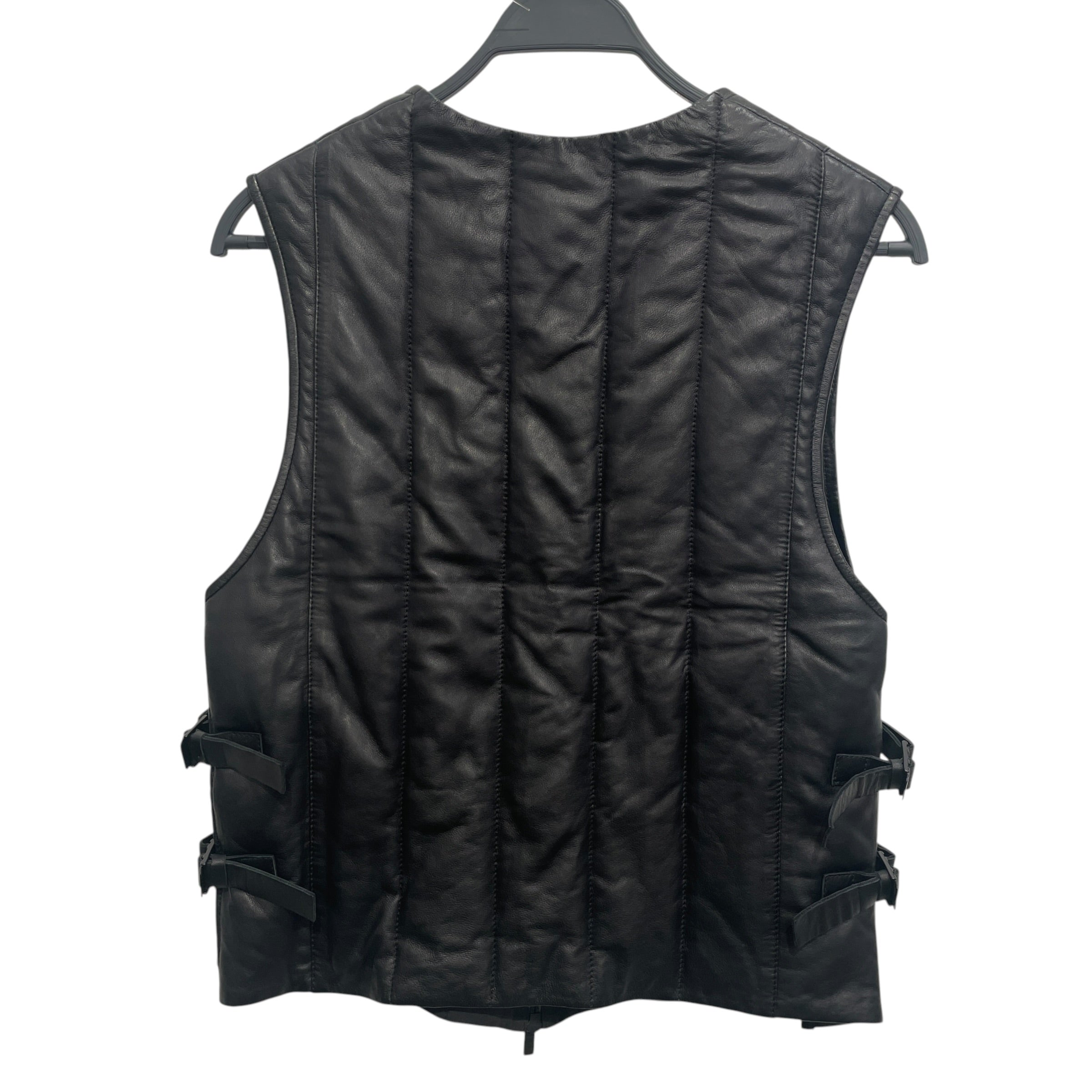 DENIM TEARS/Vest/S/Leather/BLK/LAMBLEATHER view 2