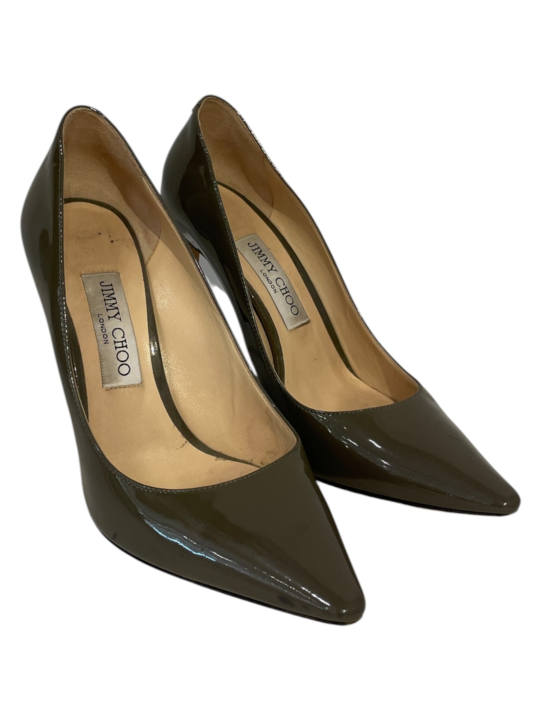 JIMMY CHOO/Heels/EU 38/Leather/GRN/ view 1
