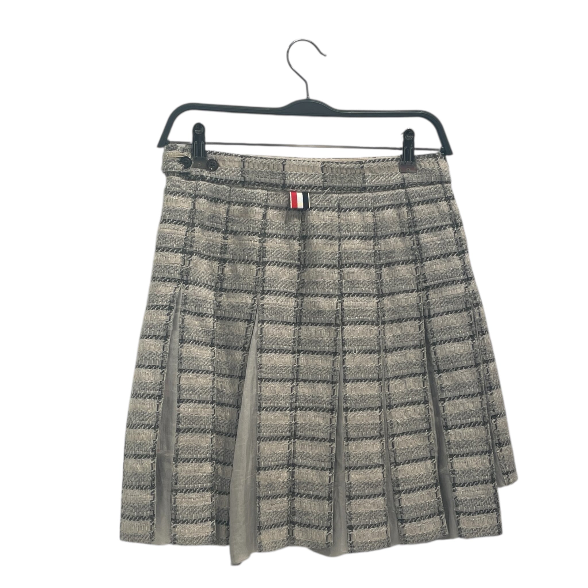 THOM BROWNE. NEW YORK/Skirt/40/Plaid/Wool/GRY/ view 2