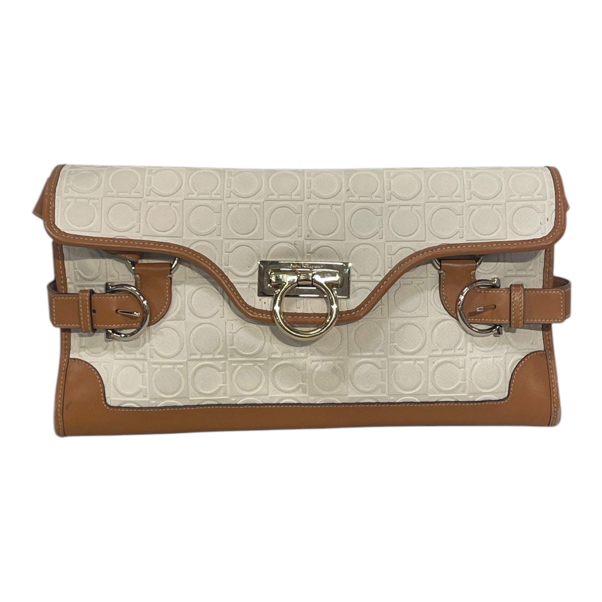 Salvatore Ferragamo/Cross Body Bag/Monogram/Leather/WHT/SOFIA BAG view 1