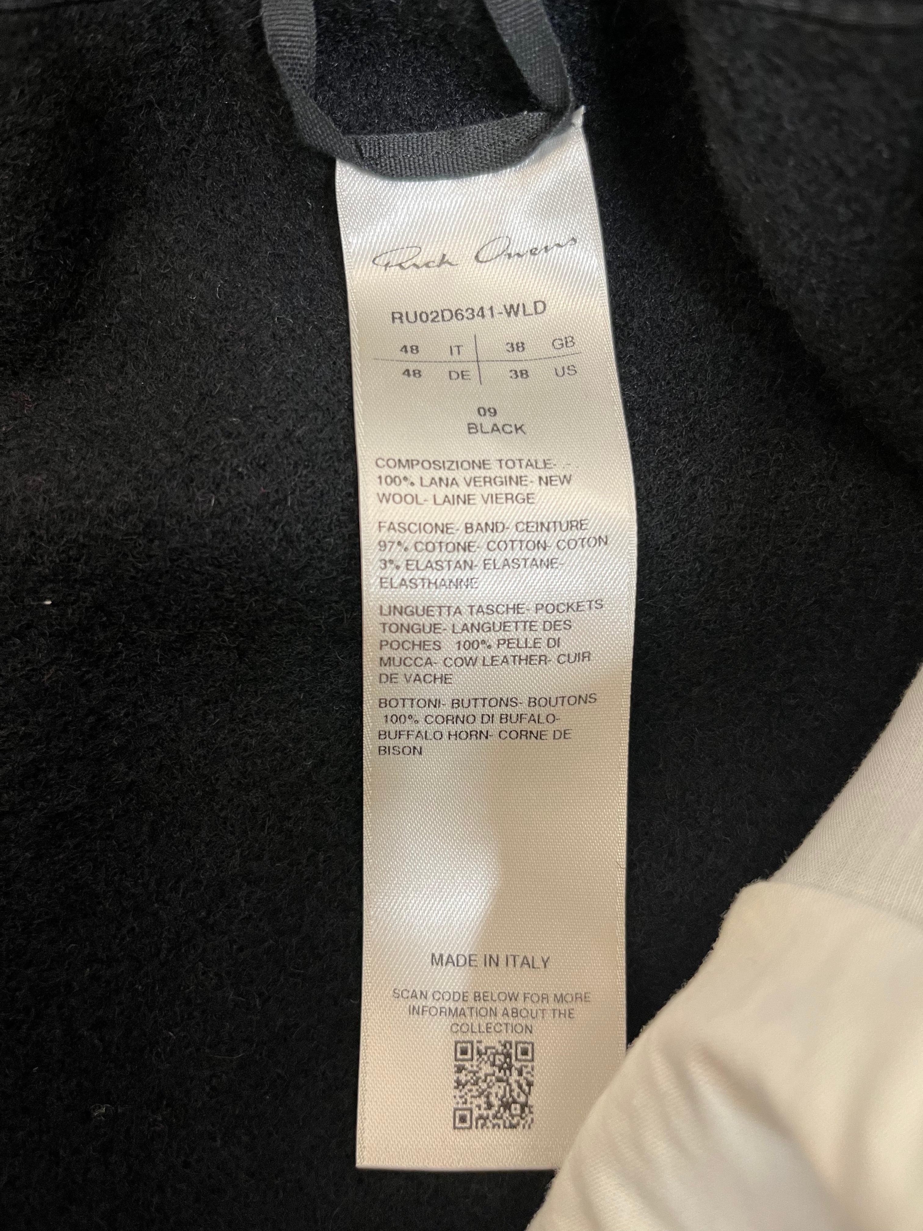 Rick Owens/Skirt/L/Wool/BLK/ view 4