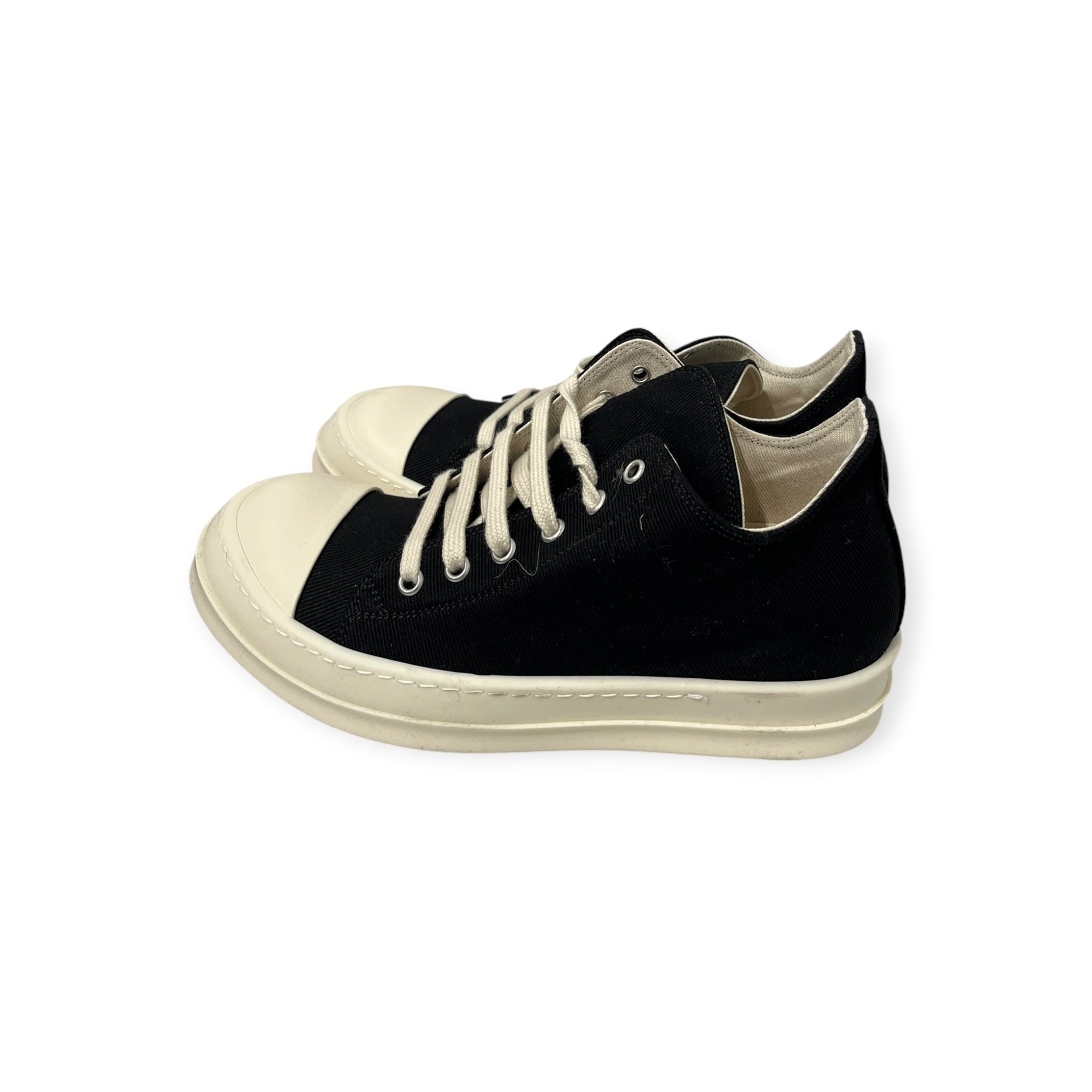 RICK OWENS DRKSHDW/Low-Sneakers/EU 38/Cotton/BLK/low top ramones black milk view 2