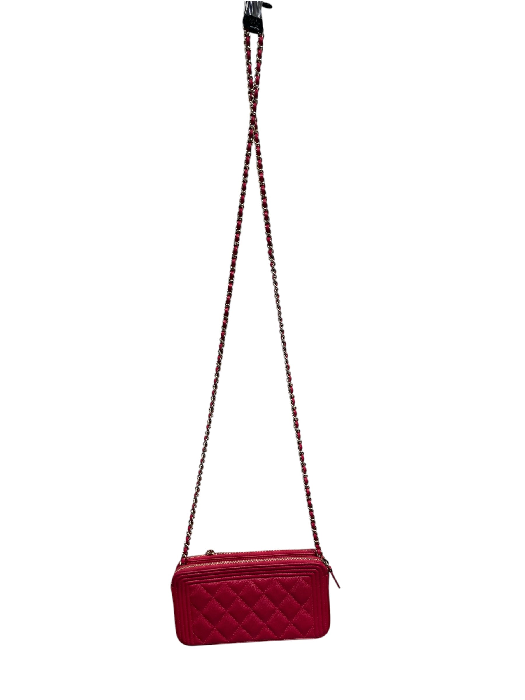 CHANEL/Cross Body Bag/Leather/PNK/Caviar Double Zip 23887696 view 6