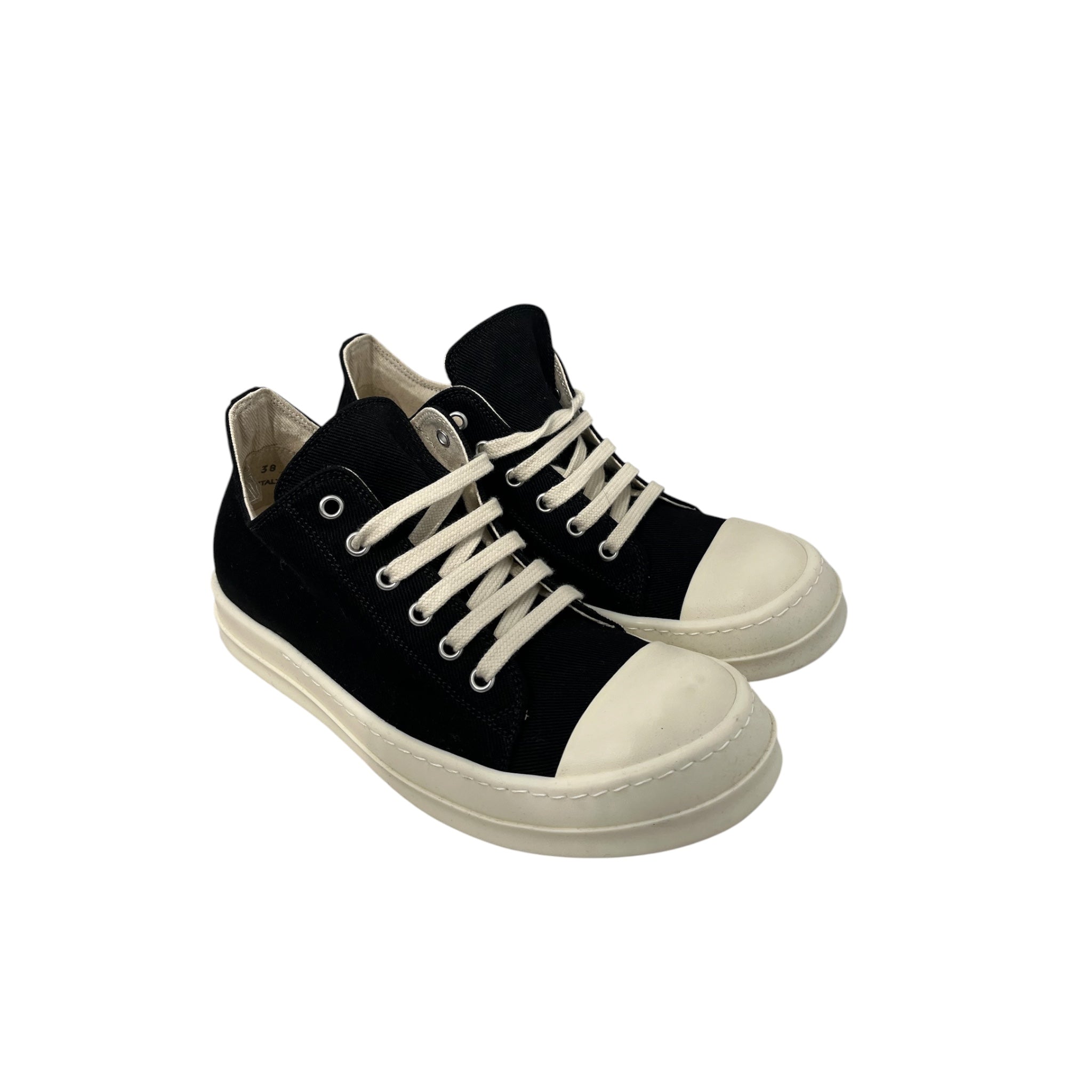 RICK OWENS DRKSHDW/Low-Sneakers/EU 38/Cotton/BLK/low top ramones black milk view 8