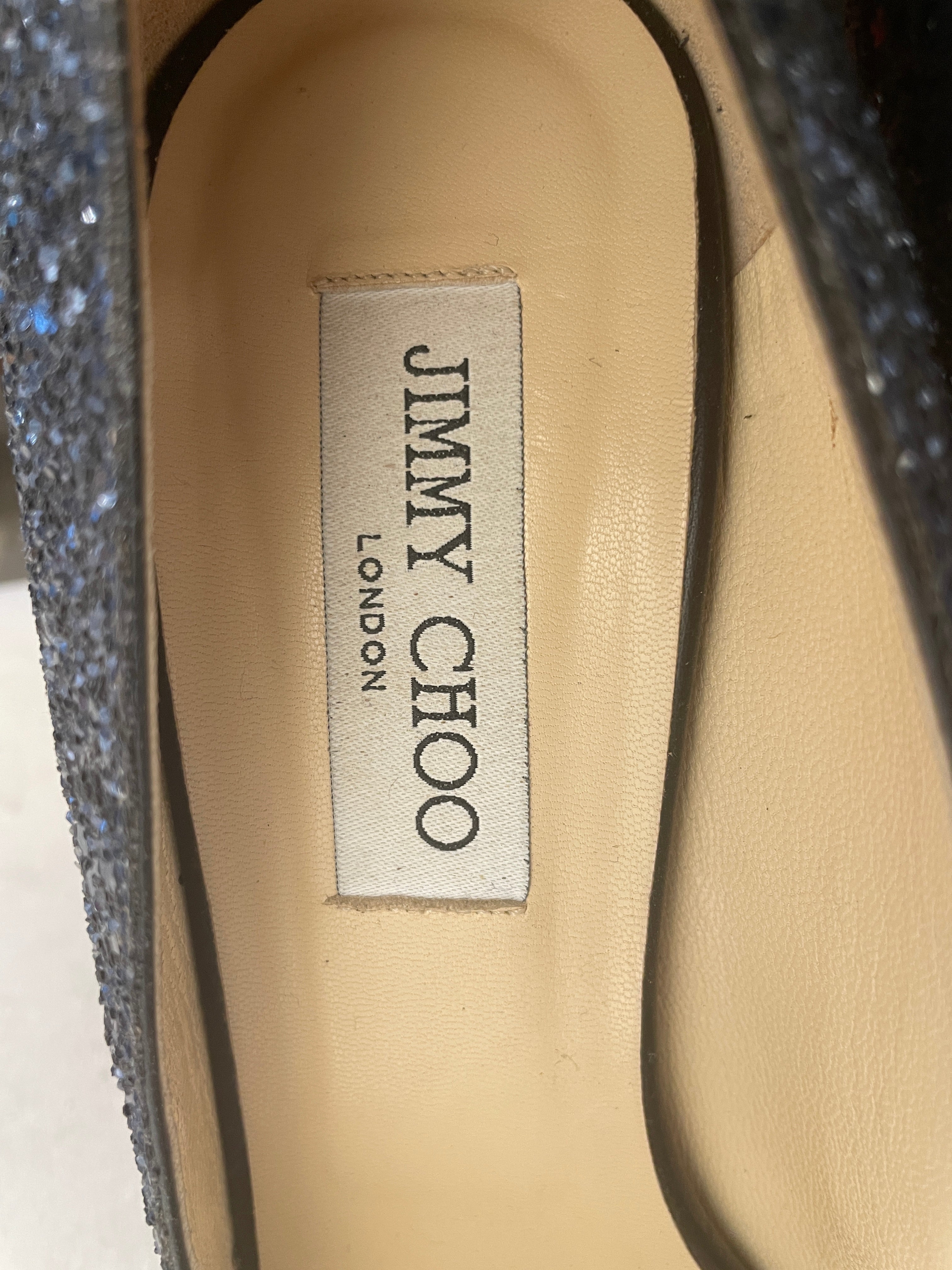 JIMMY CHOO/Heels/EU 40.5/Glitter/NVY/ view 3