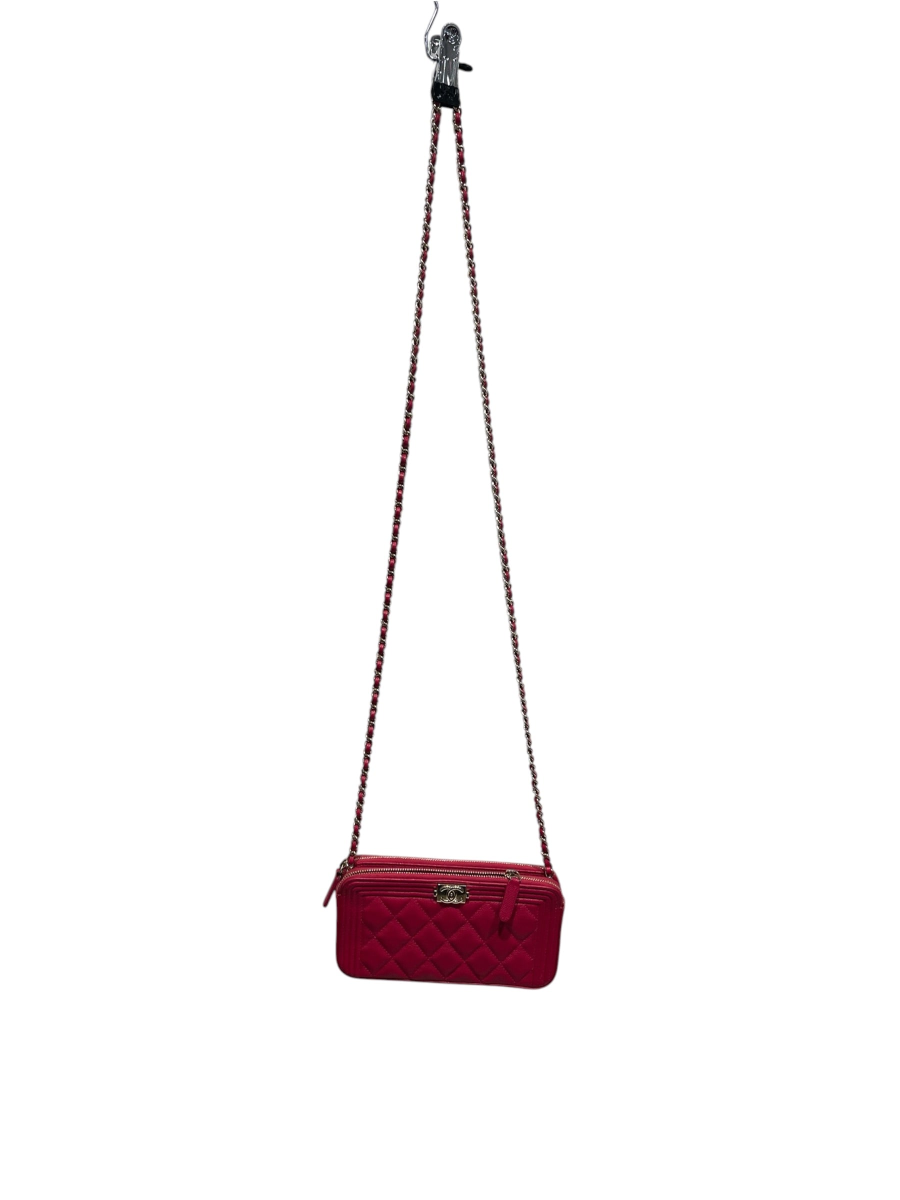 CHANEL/Cross Body Bag/Leather/PNK/Caviar Double Zip 23887696 view 5