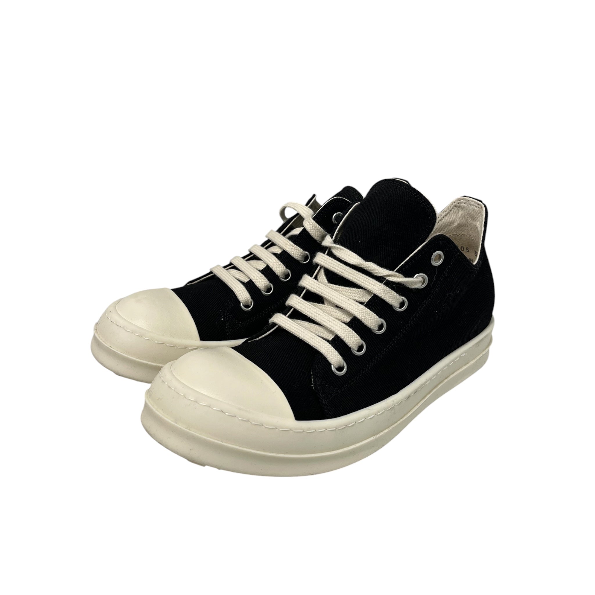 RICK OWENS DRKSHDW/Low-Sneakers/EU 38/Cotton/BLK/low top ramones black milk view 1