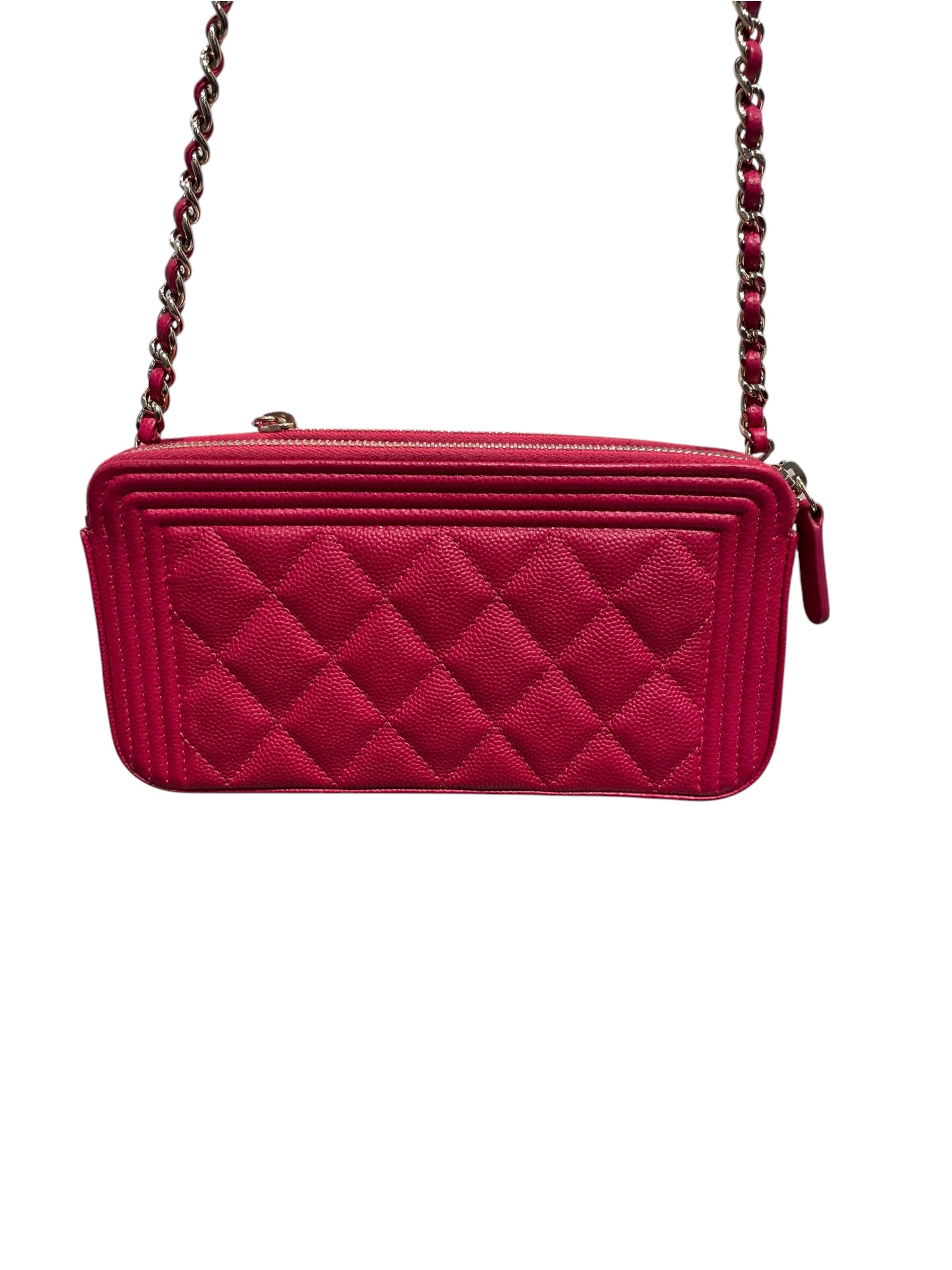 CHANEL/Cross Body Bag/Leather/PNK/Caviar Double Zip 23887696 view 2