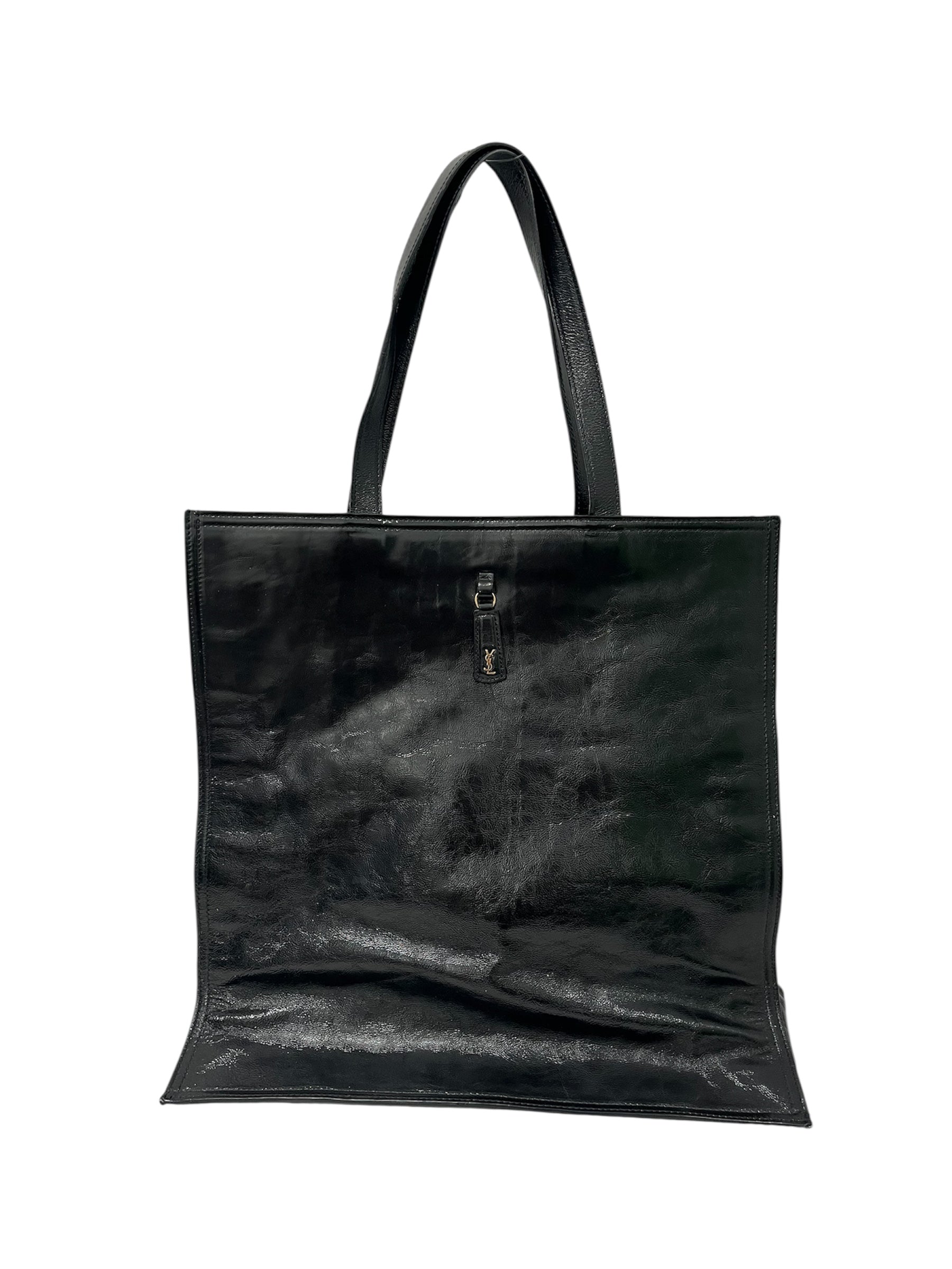 YVES SAINT LAURENT/Tote Bag/Leather/BLK/PATENT LEATHER TOTE view 1