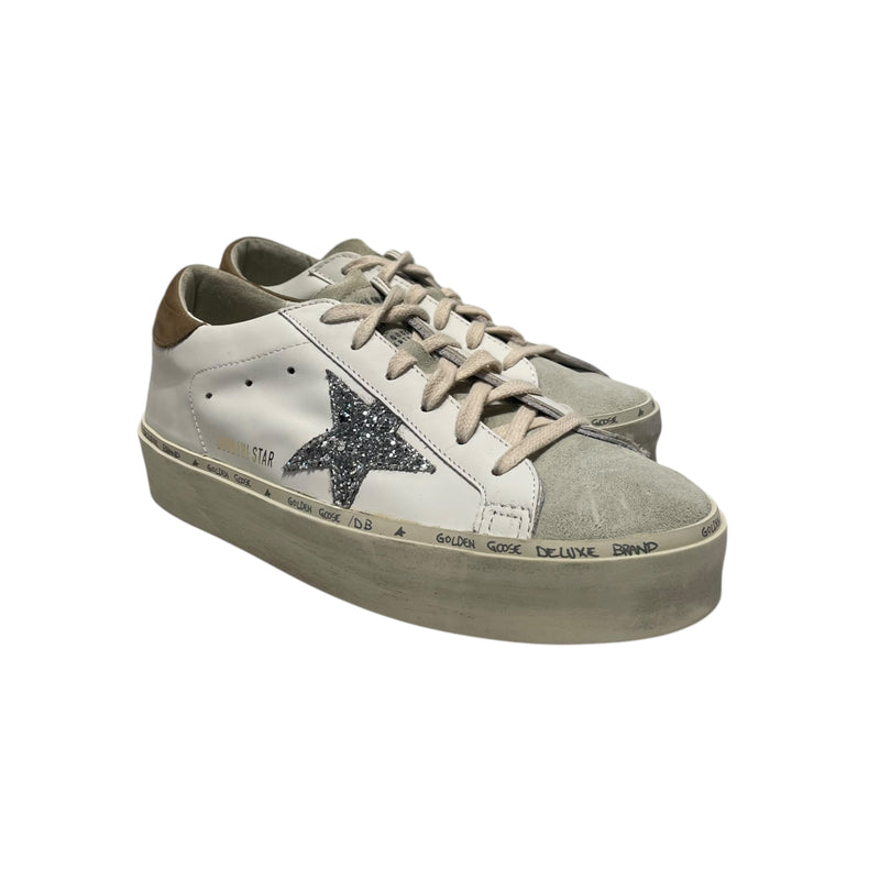 GOLDEN GOOSE/Low-Sneakers/EU 39/Glitter/Leather/WHT/hi star