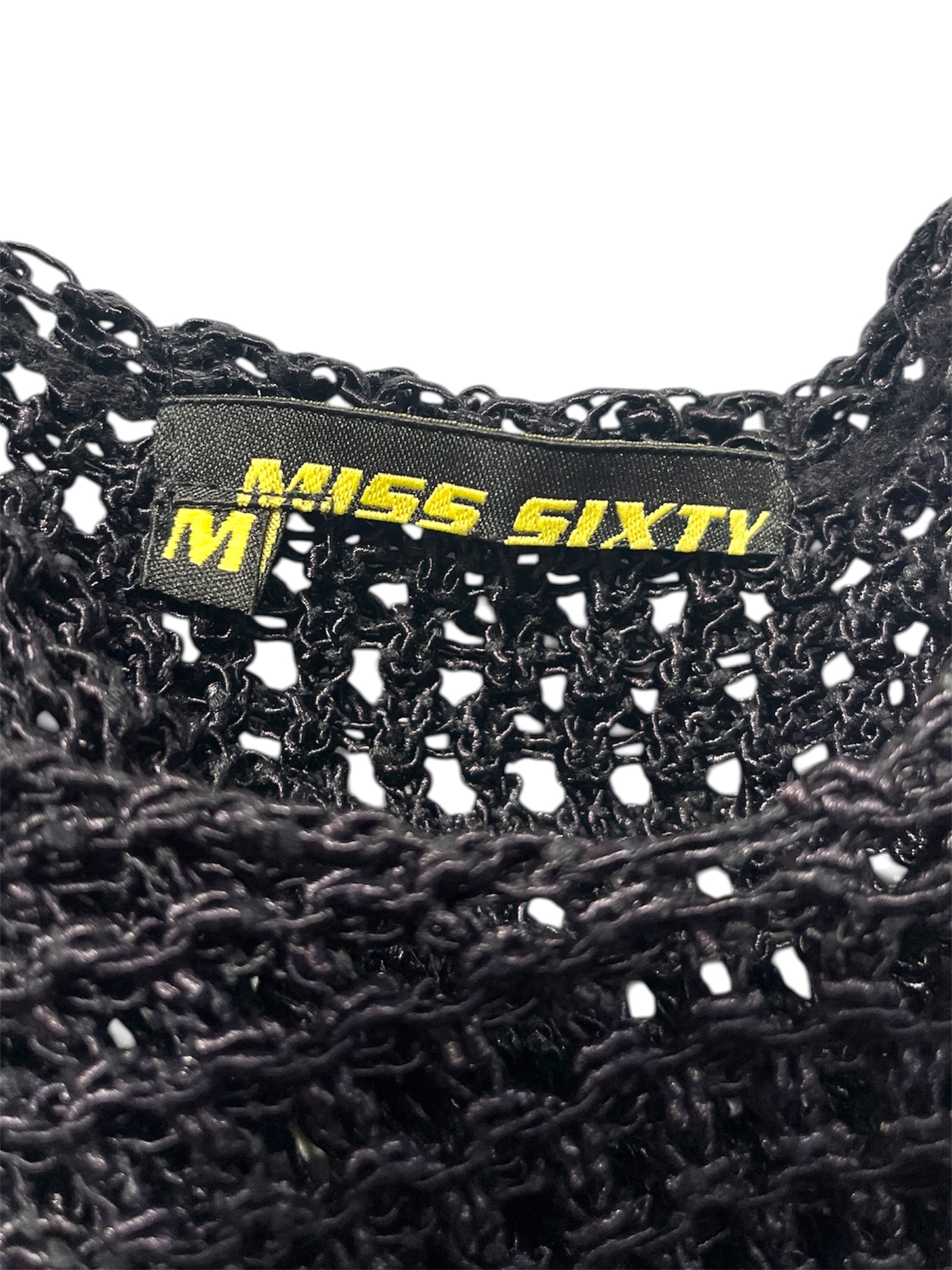 MISS SIXTY/Camisole Dress/M/Cotton/BLK/Midi Length/open knit halter dress view 3