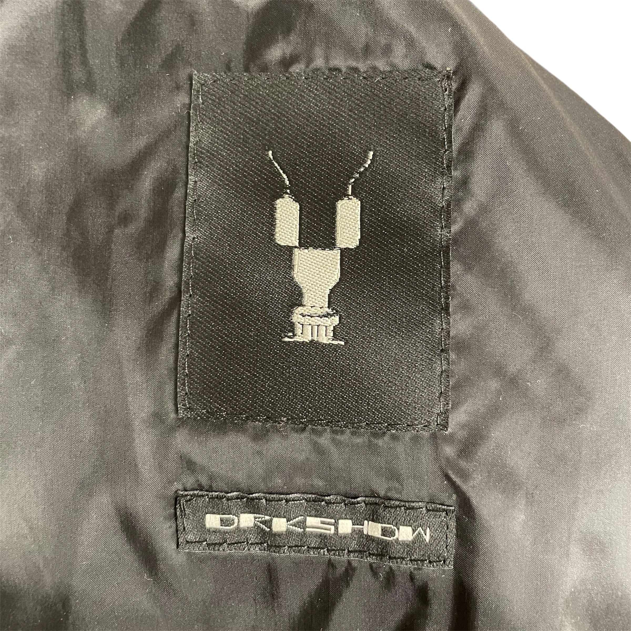 RICK OWENS DRKSHDW/Windbreaker/L/Polyester/BLK/LONG BOMBER/PARKA view 4