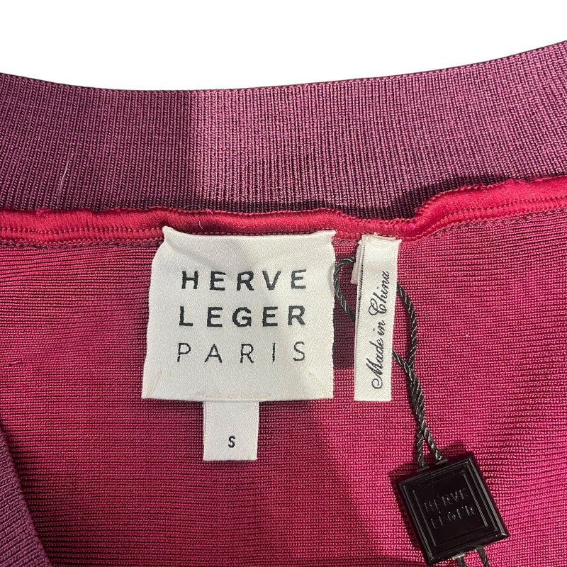 Herve Leger/LS Dress/S/Rayon/BRD/Maxi Length/V NECK LS DRESS