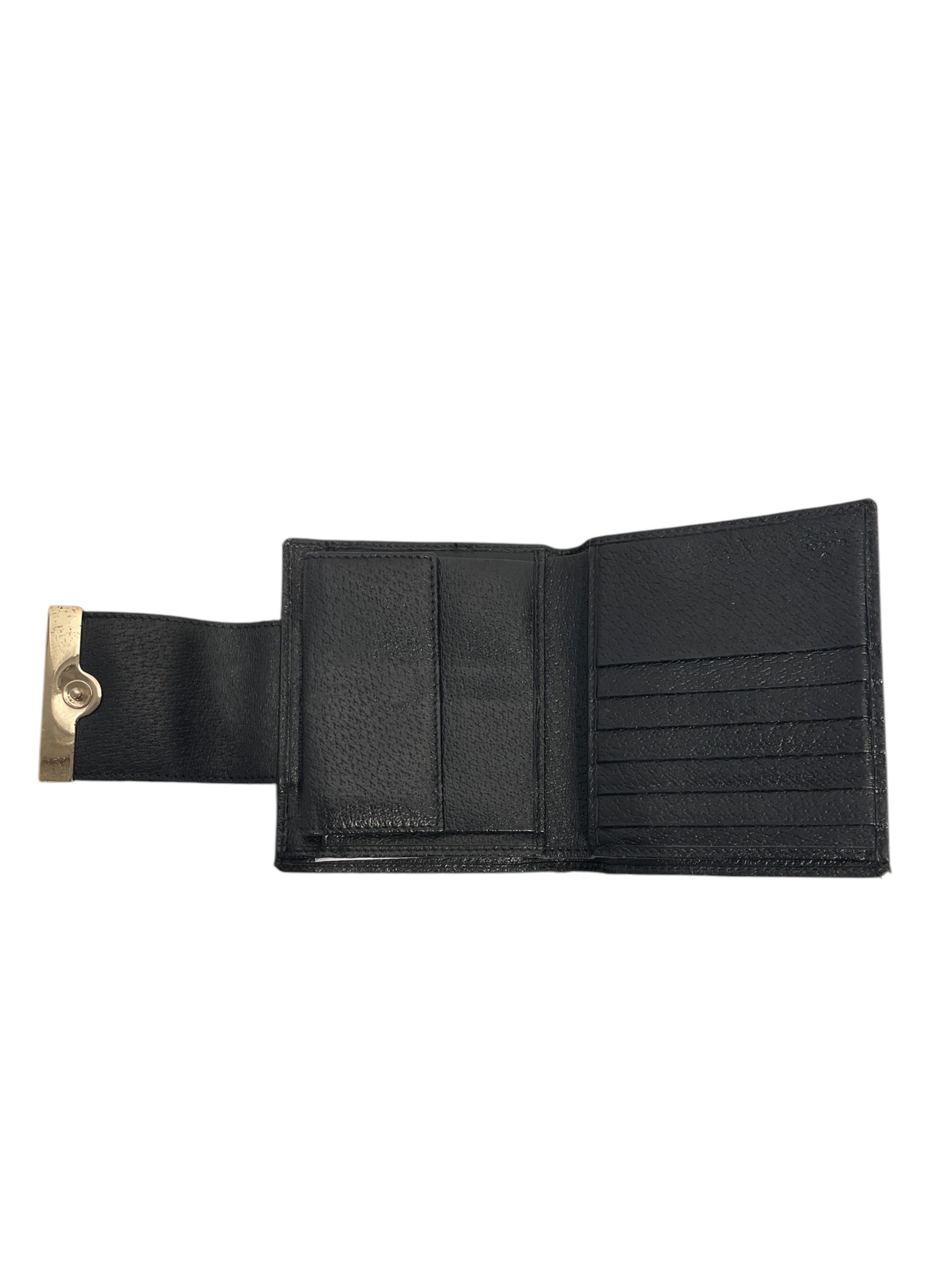 GUCCI/Bifold Wallet/Monogram/Cotton/BLK/M's/MONOGRAM SCRIPT LOGO GOLD view 3
