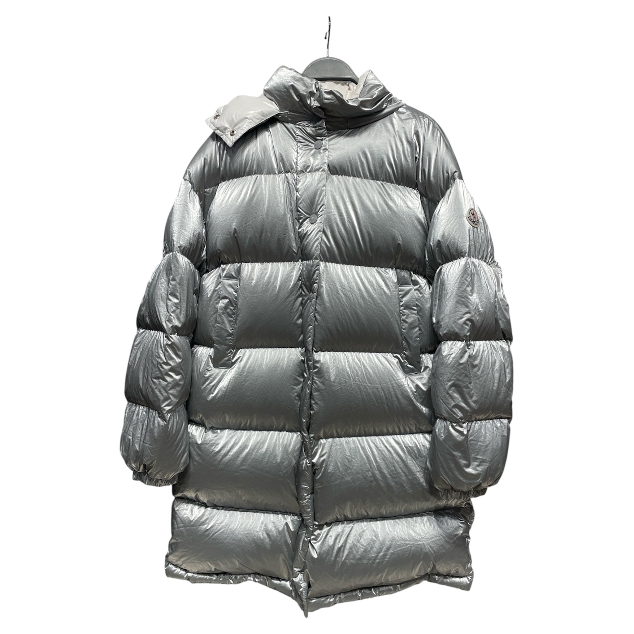 MONCLER/Puffer Jkt/1/Nylon/SLV/moncler silver puff view 1