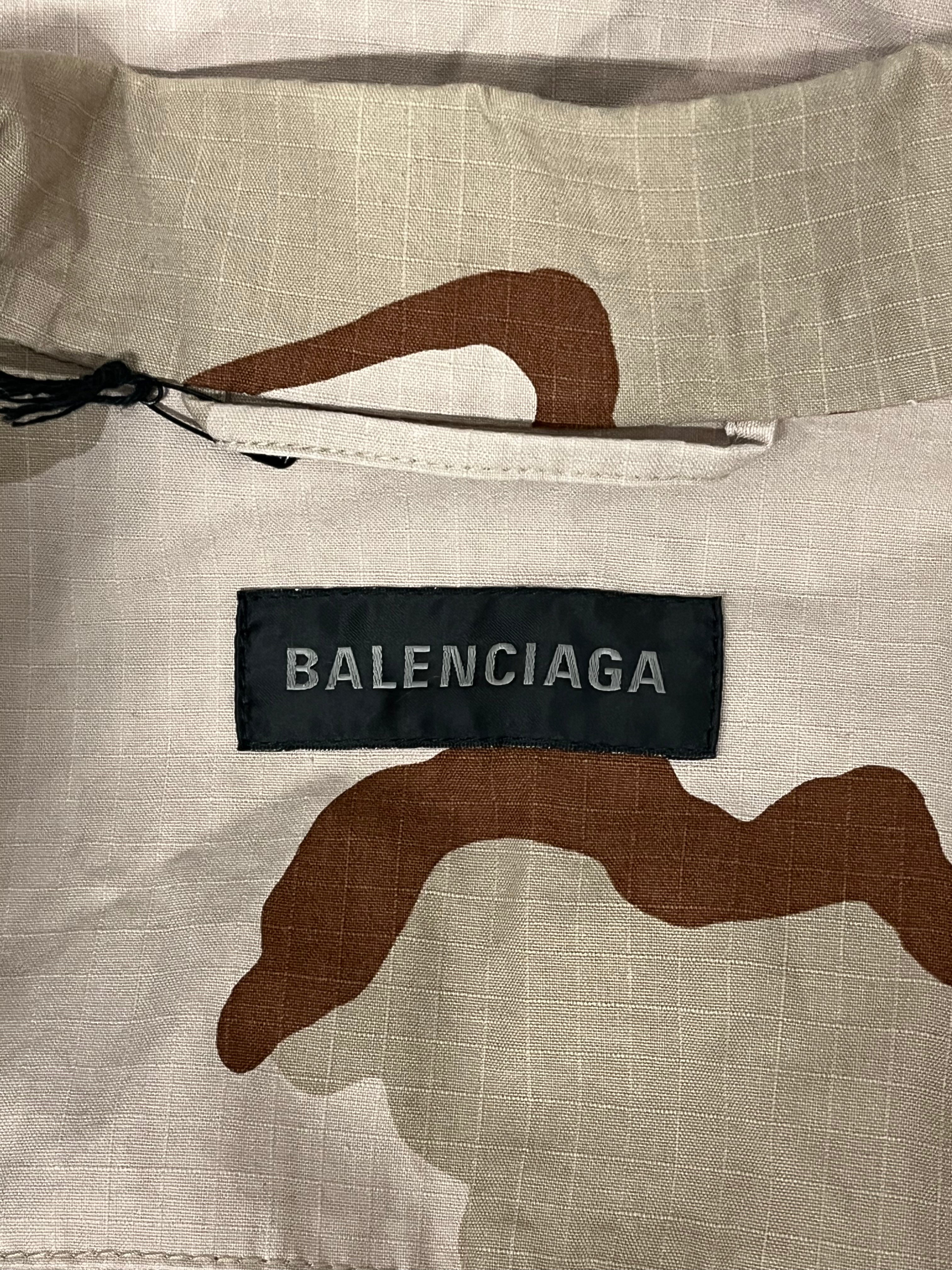 BALENCIAGA/Jacket/37/Cotton/BEG/BB CORP CAMO LARGE FIT SHIRT view 3