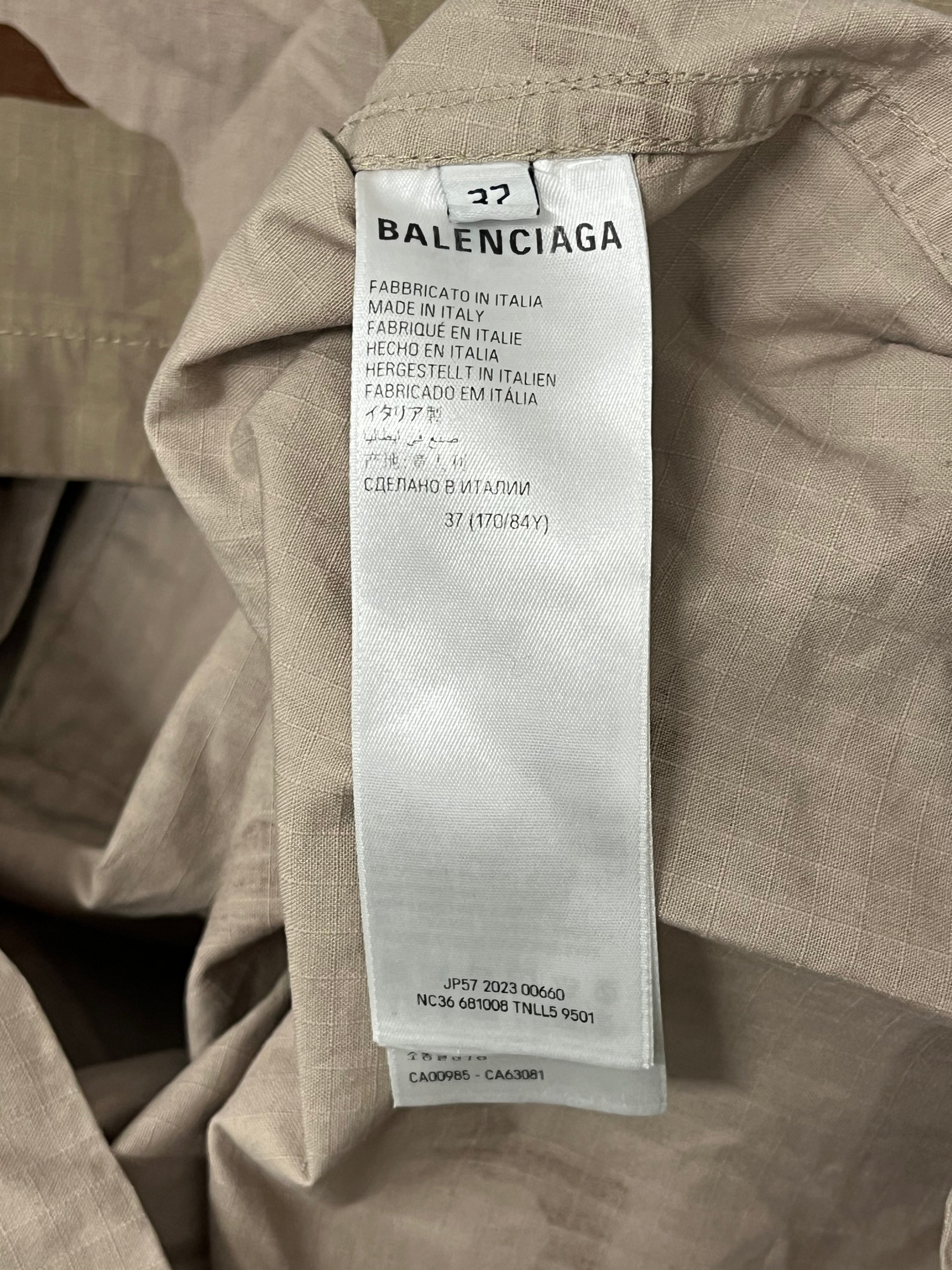 BALENCIAGA/Jacket/37/Cotton/BEG/BB CORP CAMO LARGE FIT SHIRT view 4