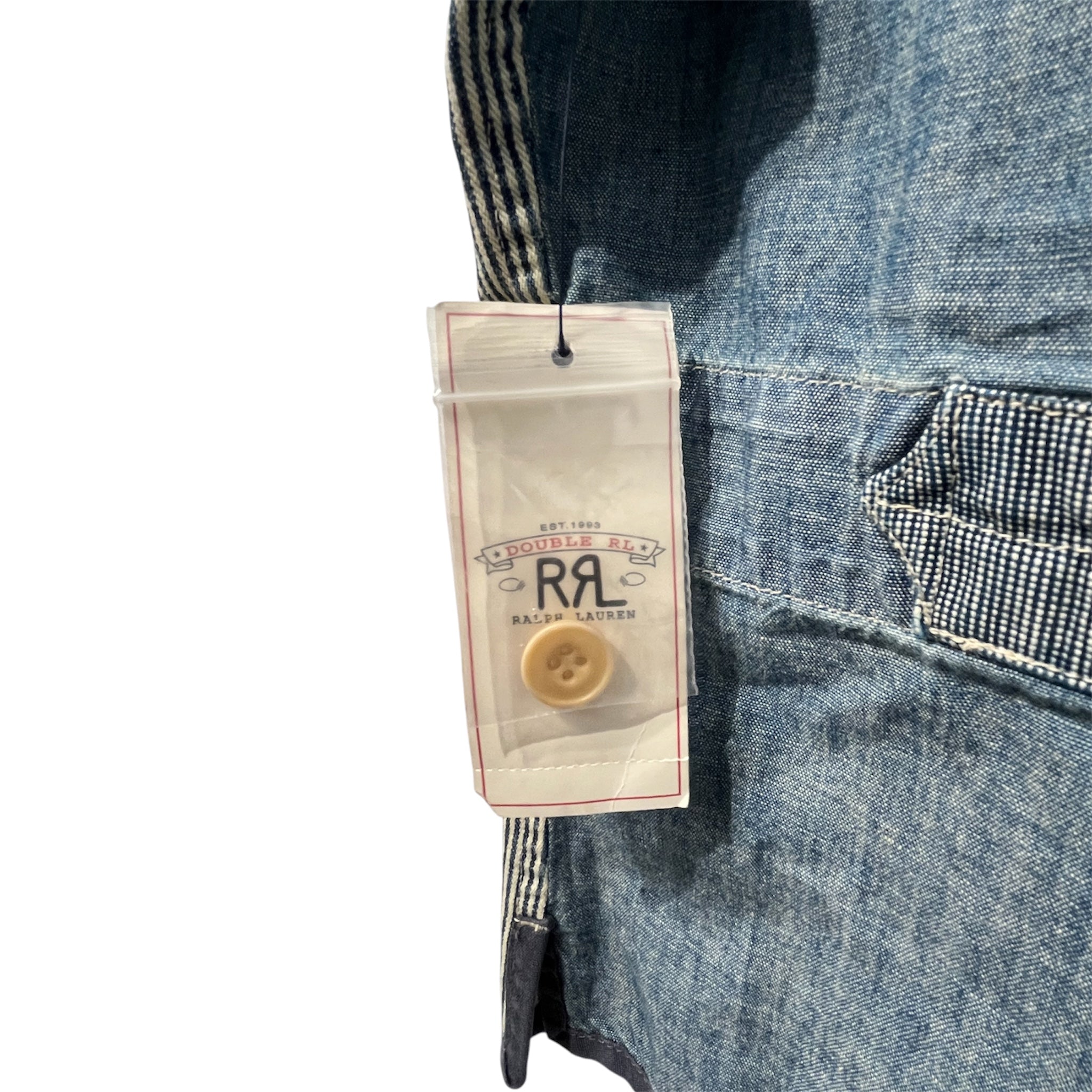 RRL/Vest/M/Stripe/Cotton/NVY/Back Buckle/4 pocket nwt stripe front view 4