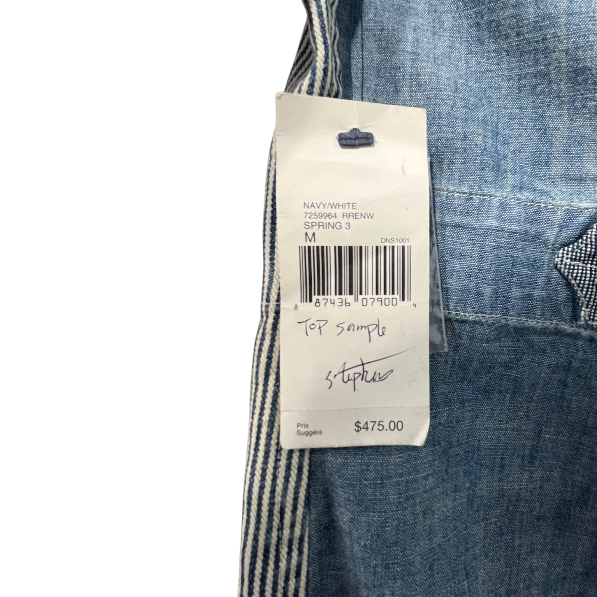 RRL/Vest/M/Stripe/Cotton/NVY/Back Buckle/4 pocket nwt stripe front view 5
