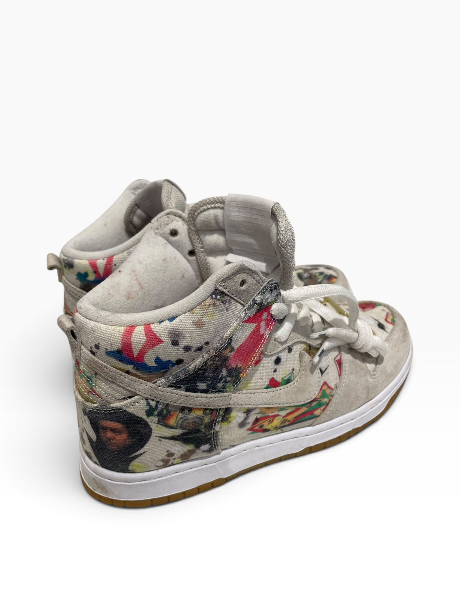 NIKE SB/Supreme/Hi-Sneakers/US 8/All Over Print/Cotton/CRM/Dunk Hi "Rammellzee" view 2