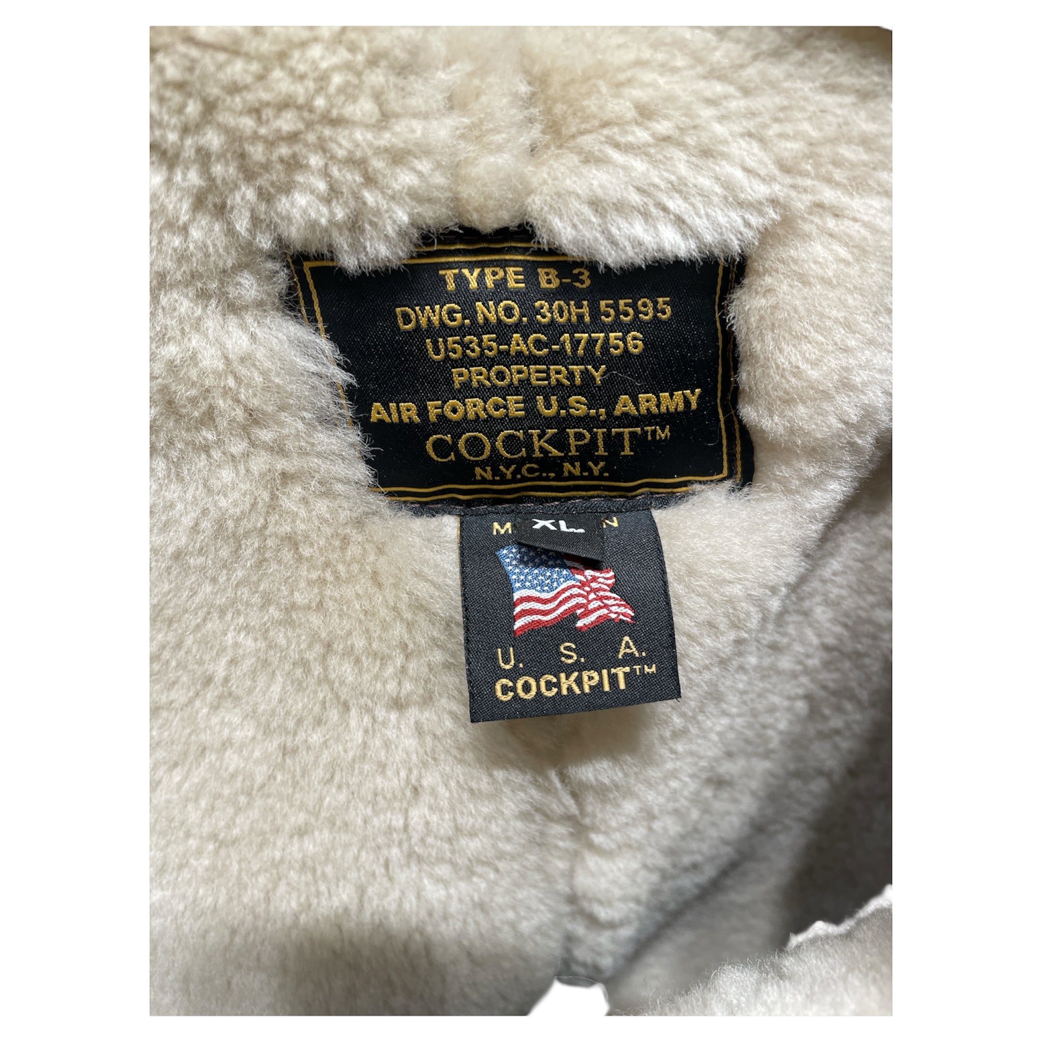 COCKPIT USA/Flight Jkt/XL/Sheepskin/BRW/B-3 Bomber view 3