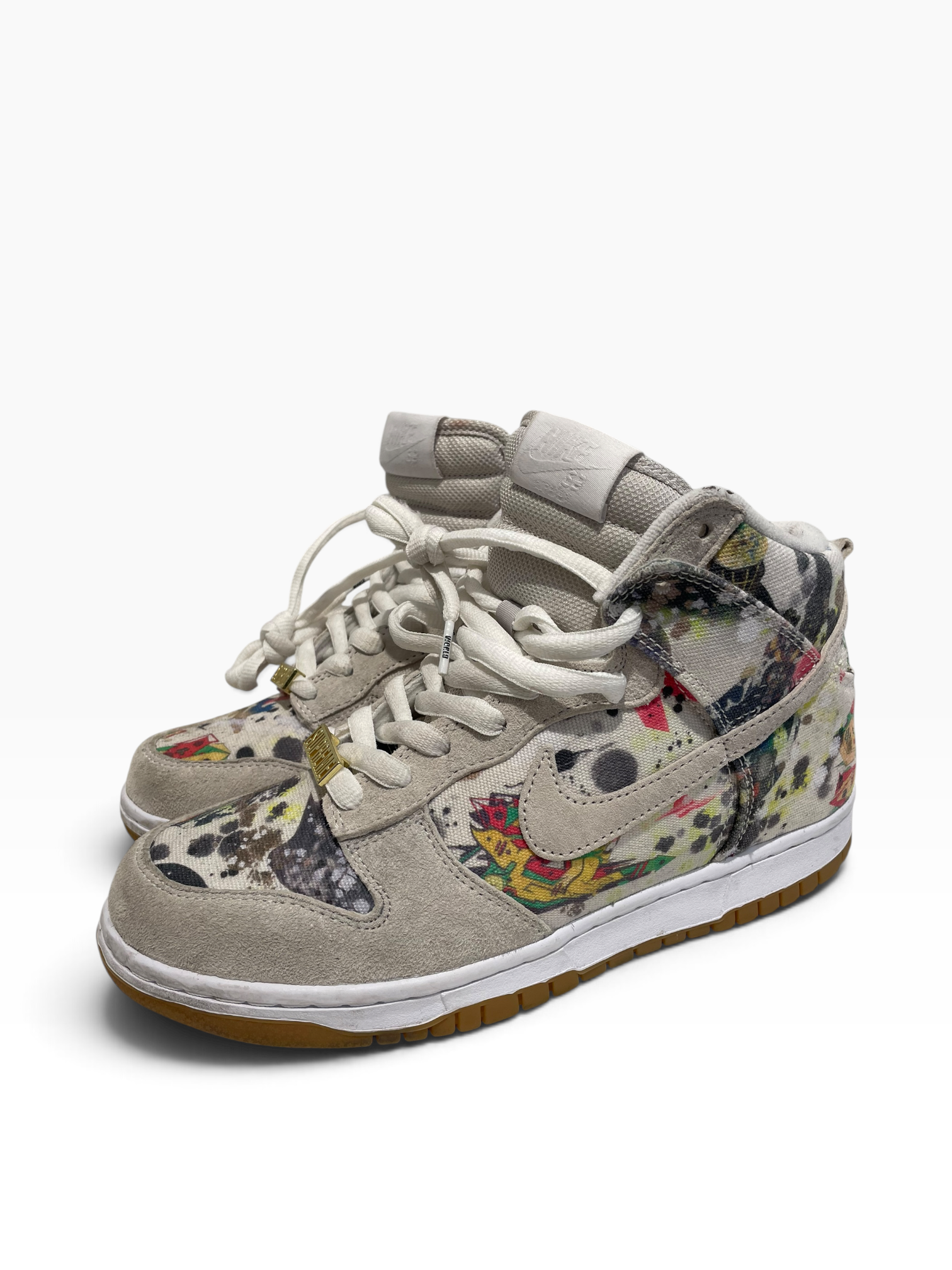 NIKE SB/Supreme/Hi-Sneakers/US 8/All Over Print/Cotton/CRM/Dunk Hi "Rammellzee" view 1